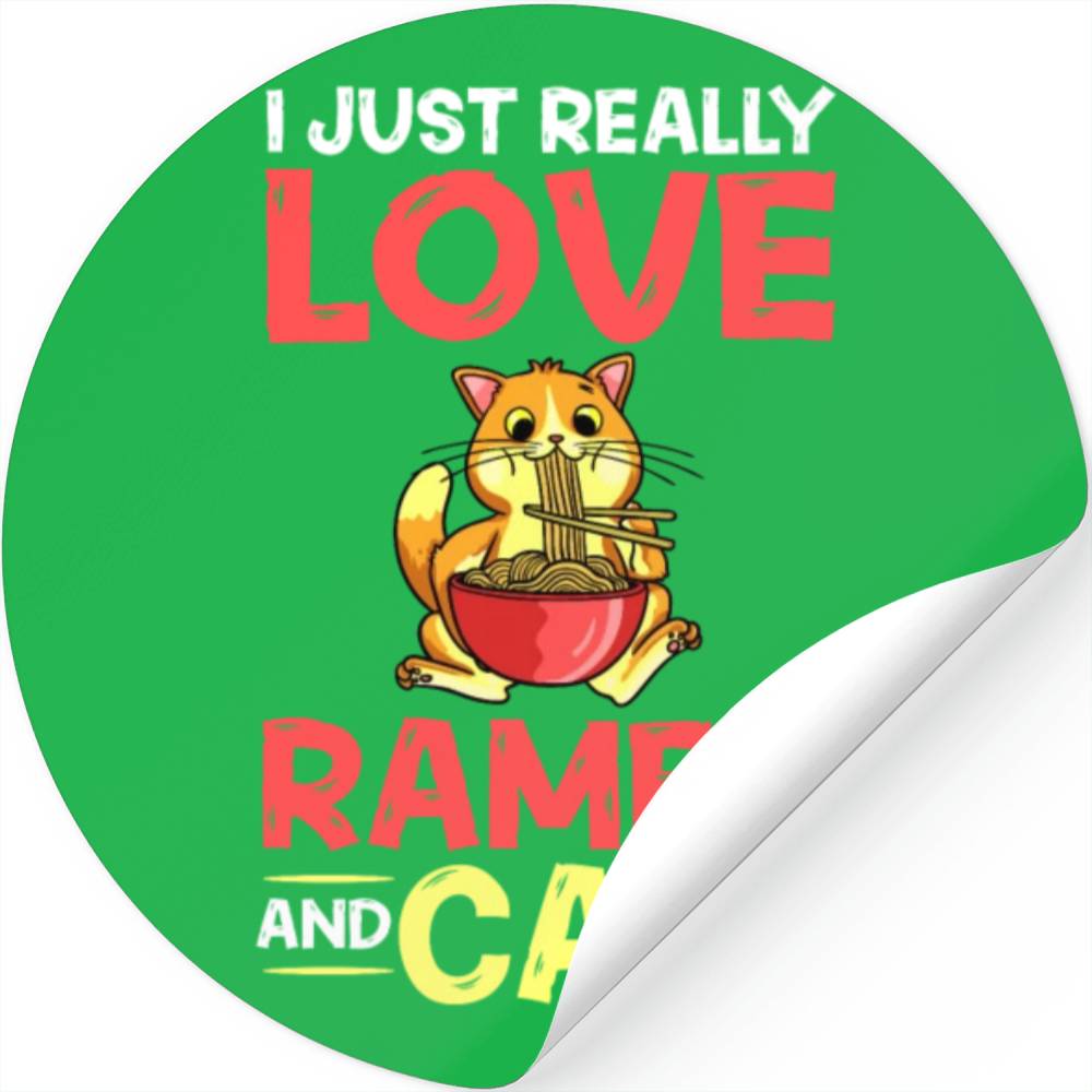 Ramen Cat Bowl Chicken Noodle Soup Japanese Stickers