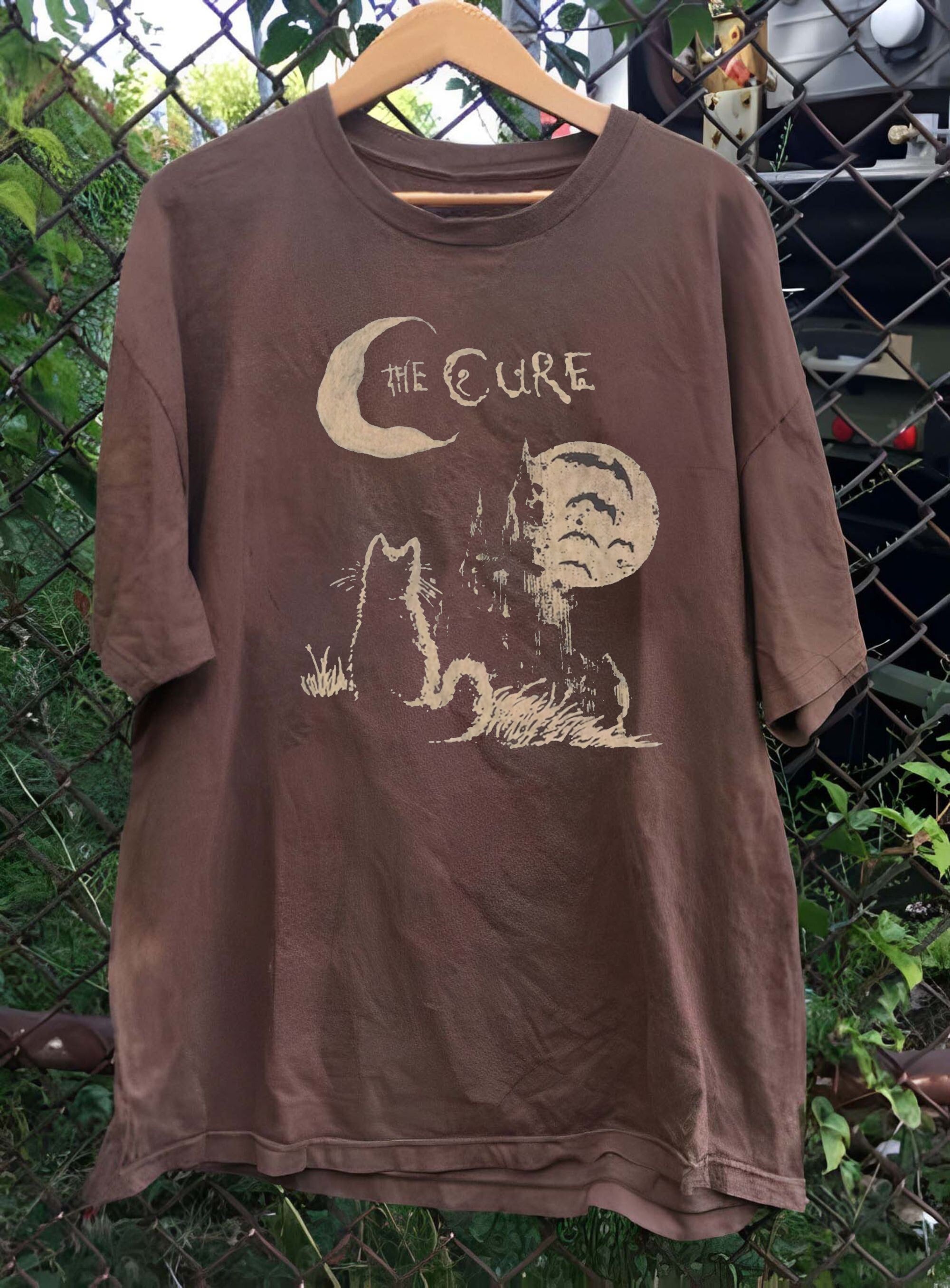Vintage The Cure Cat Moon Shirt, The Cure Rock Band Shirt, The Cure Merch, The Cure Album Tee, The Cure Gift For Men