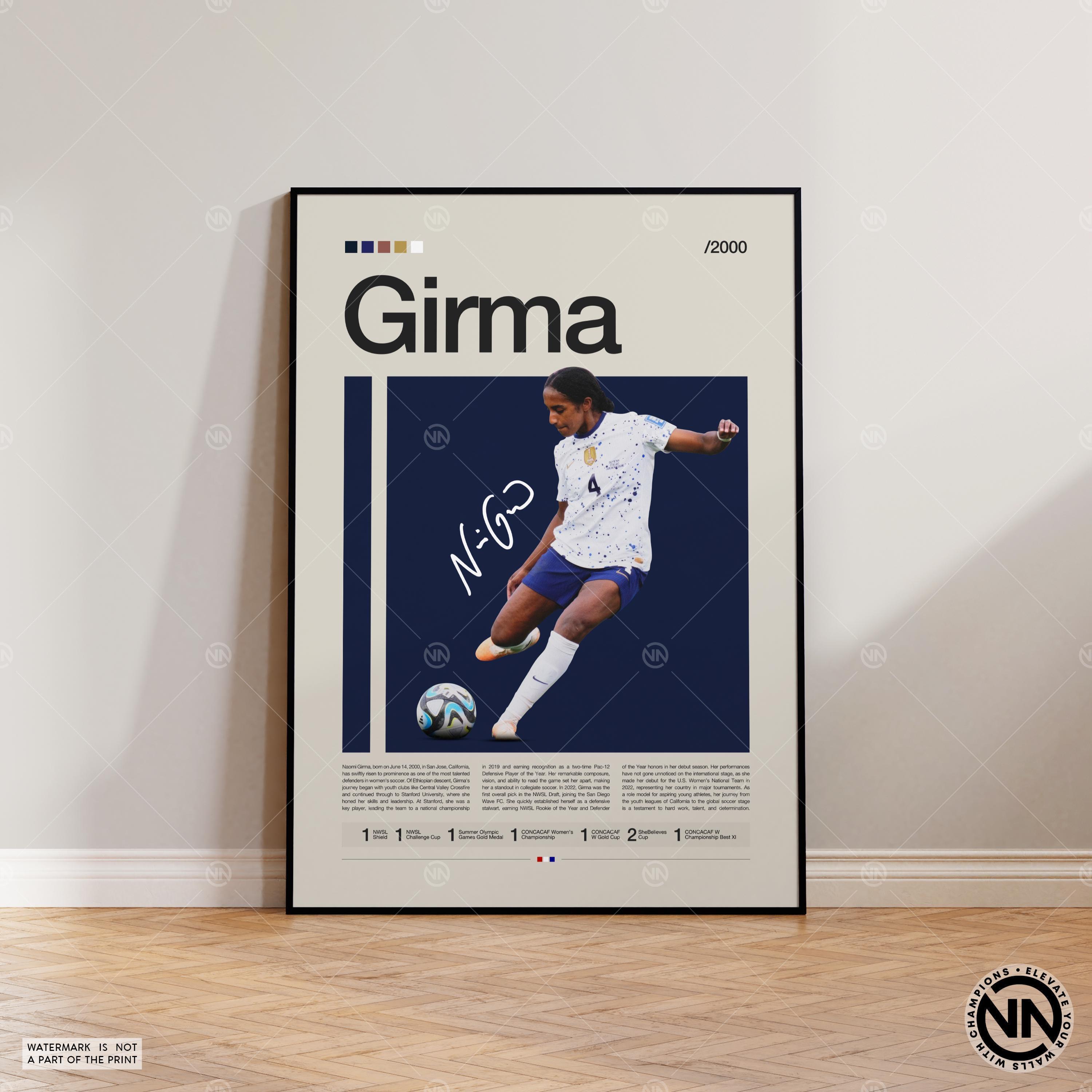 Naomi Girma Poster, Women's Soccer Player, Sports Poster, Football Player Poster, Soccer Wall Art, Sports Bedroom Posters