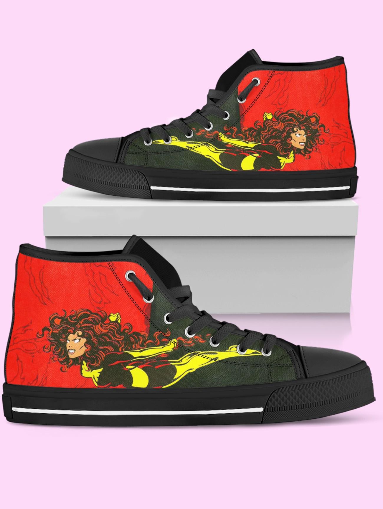 X-men Jean Grey High Top Shoes, Phoenix Sneakers for Women, Men