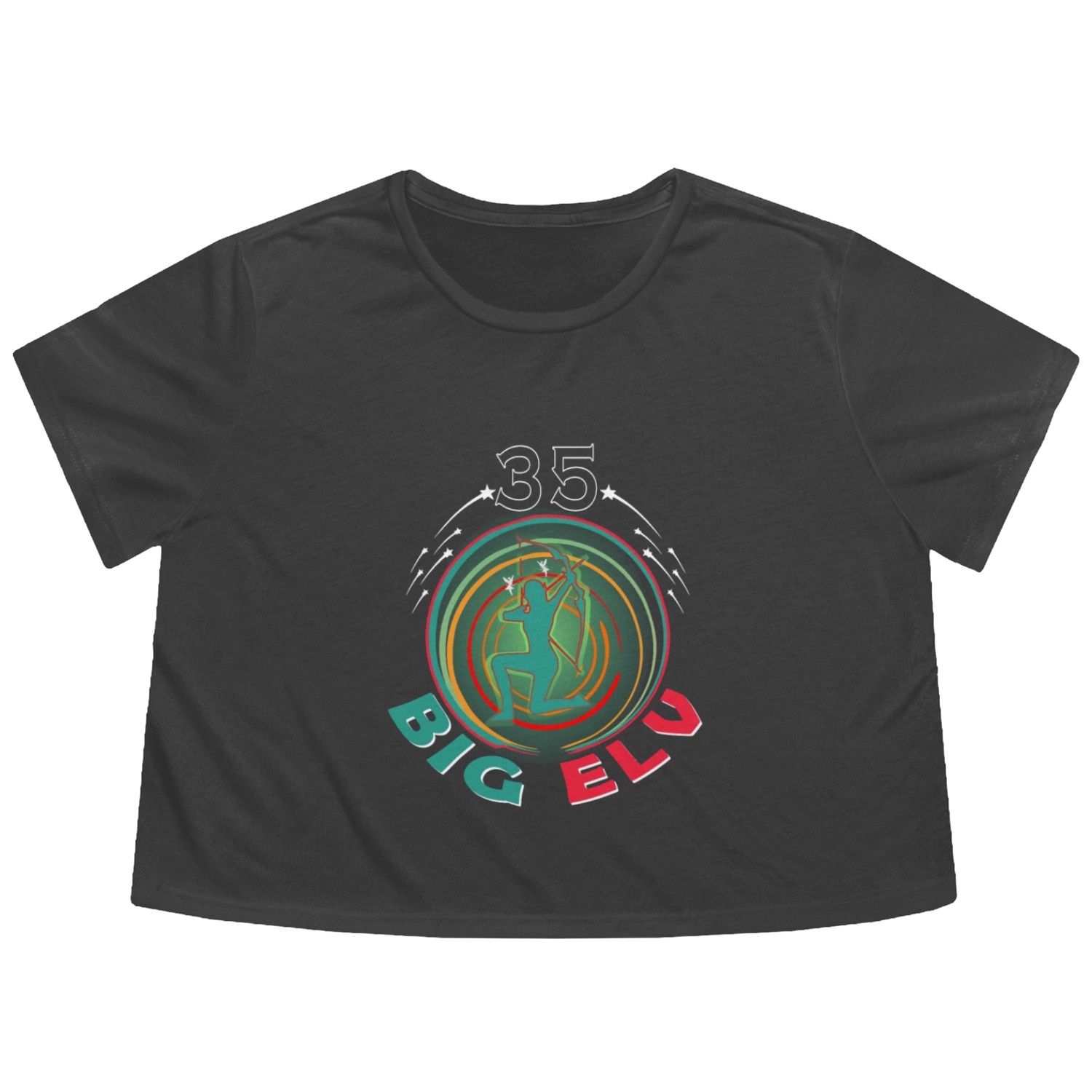 35 Vintage elves Birthday Fantasy Flowy Cropped Tees