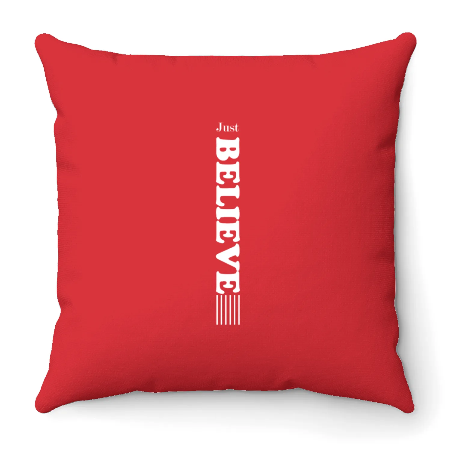 Just Believe Vertical White Throw Pillows