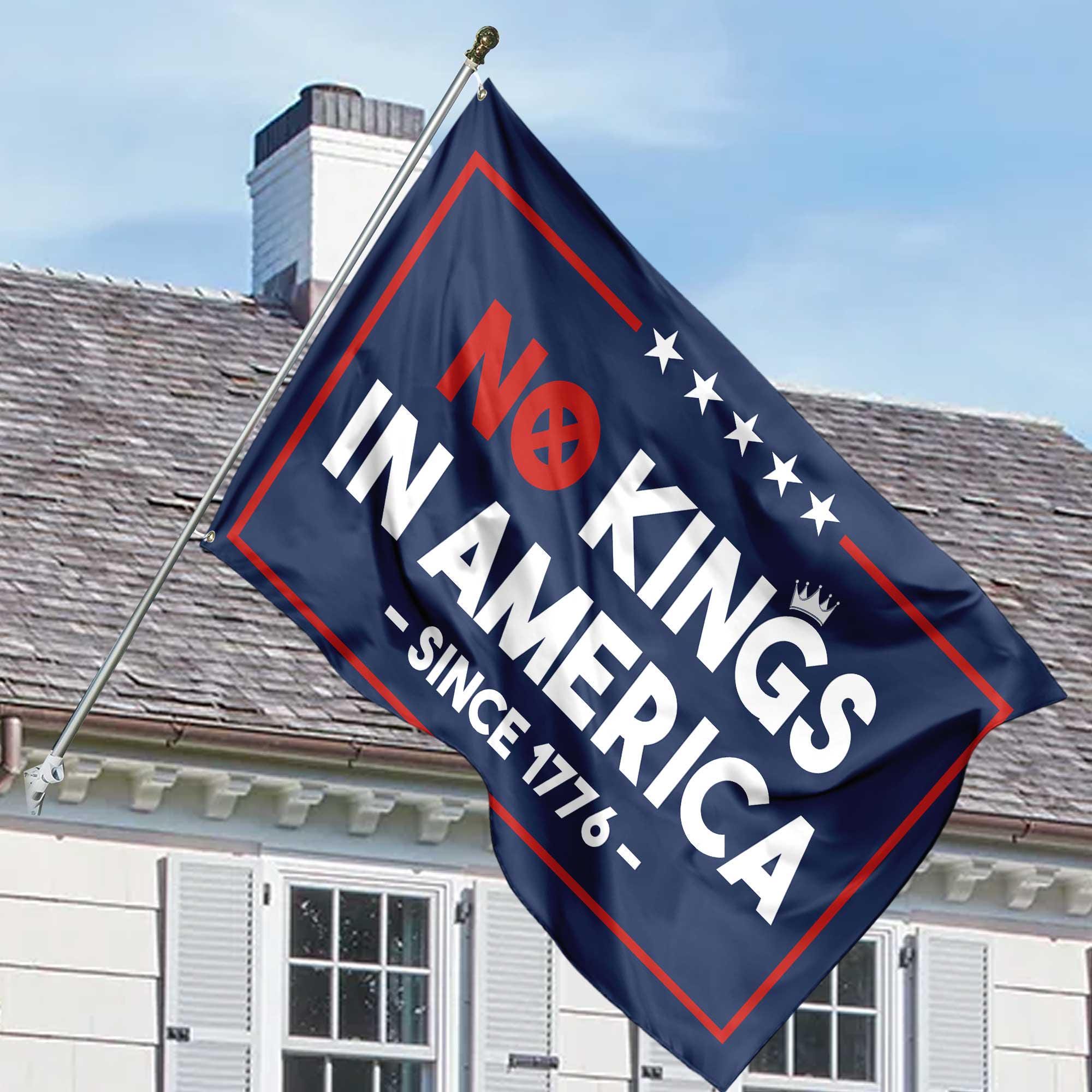 No Kings In America House Flag, Anti Trump Home Decoration, Anti Fascism Fascist MAGA Republican Flag, Protect Democracy House Garden Flag