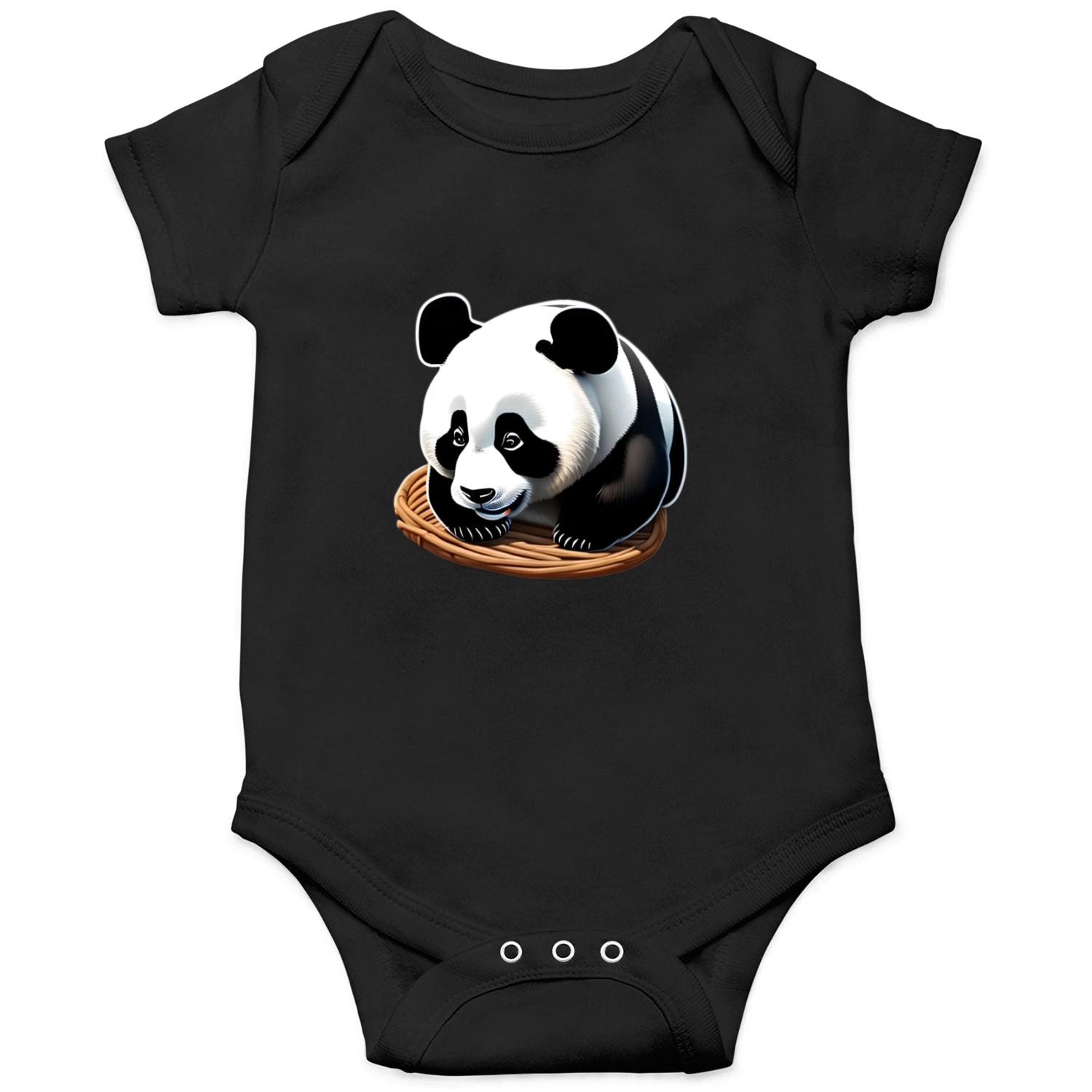 Cute panda with a basket Onesies