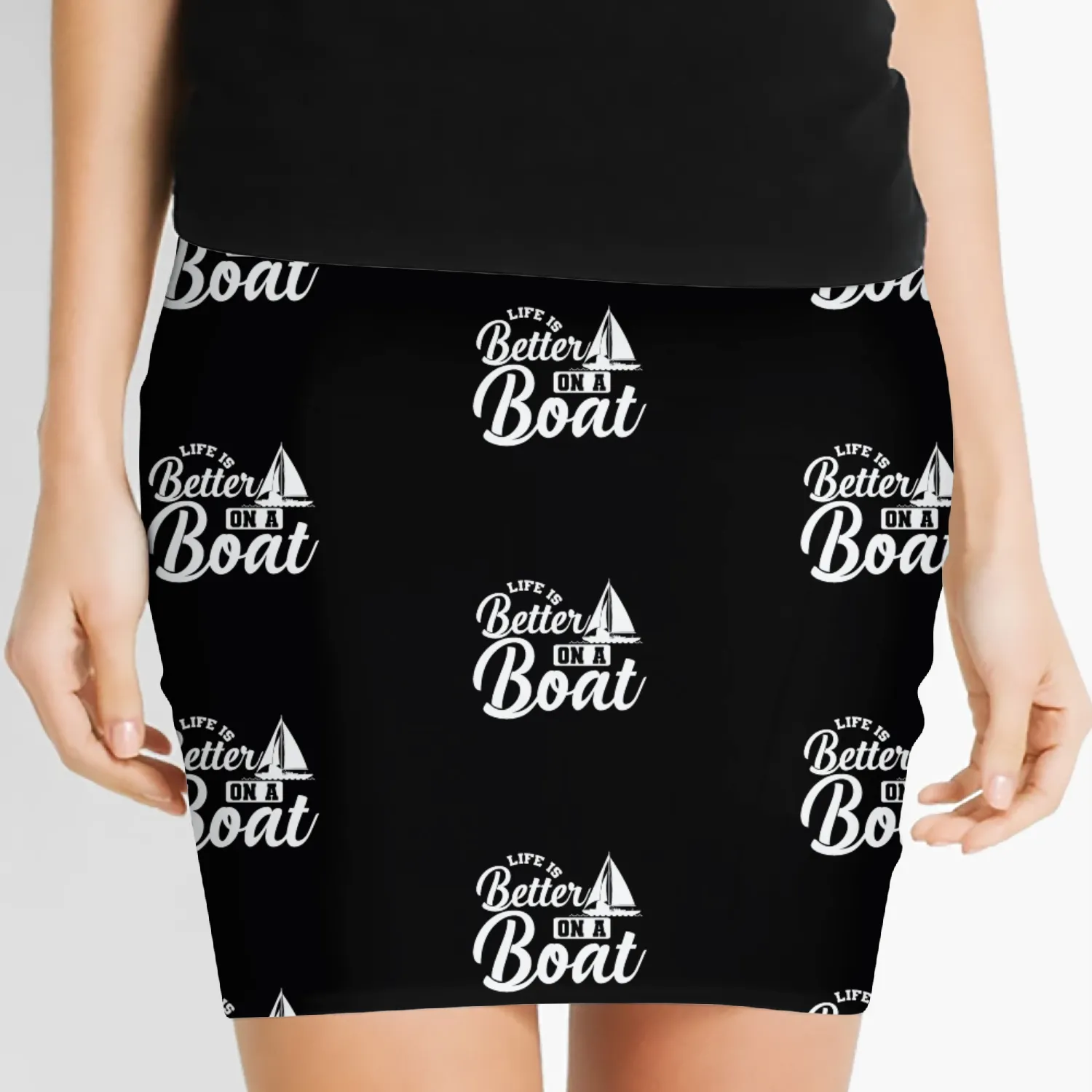 Life is better on a Boat Sailing Boat Sports Women's Mini Skirts