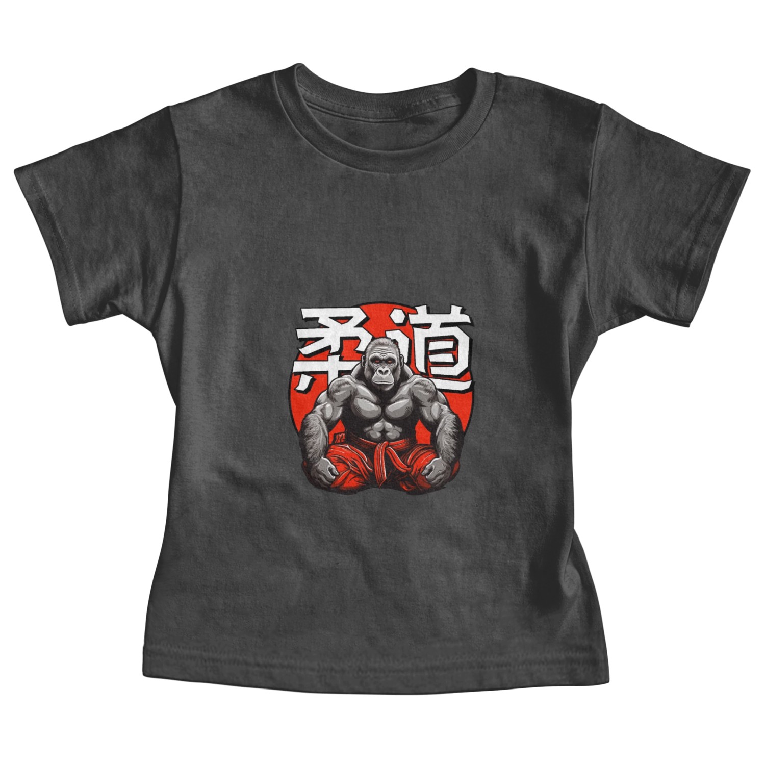 Judo Martial Arts Gorilla Japanese Text Red White Baby Tees
