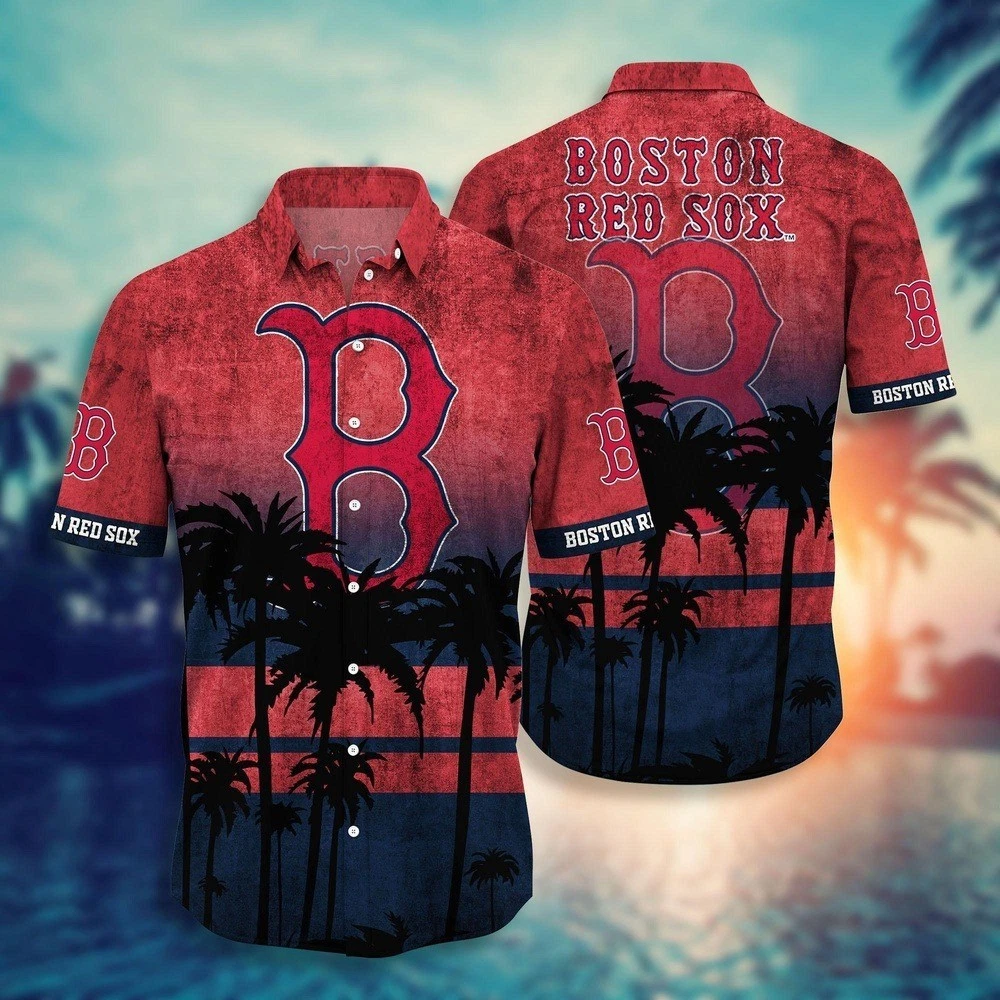 Boston Baseball Team Redd Sox Hawaiian Shirt Button Down