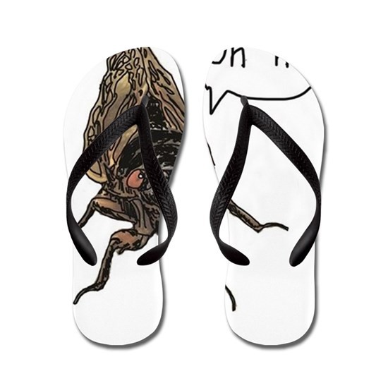Cicada Flip Flops Black White