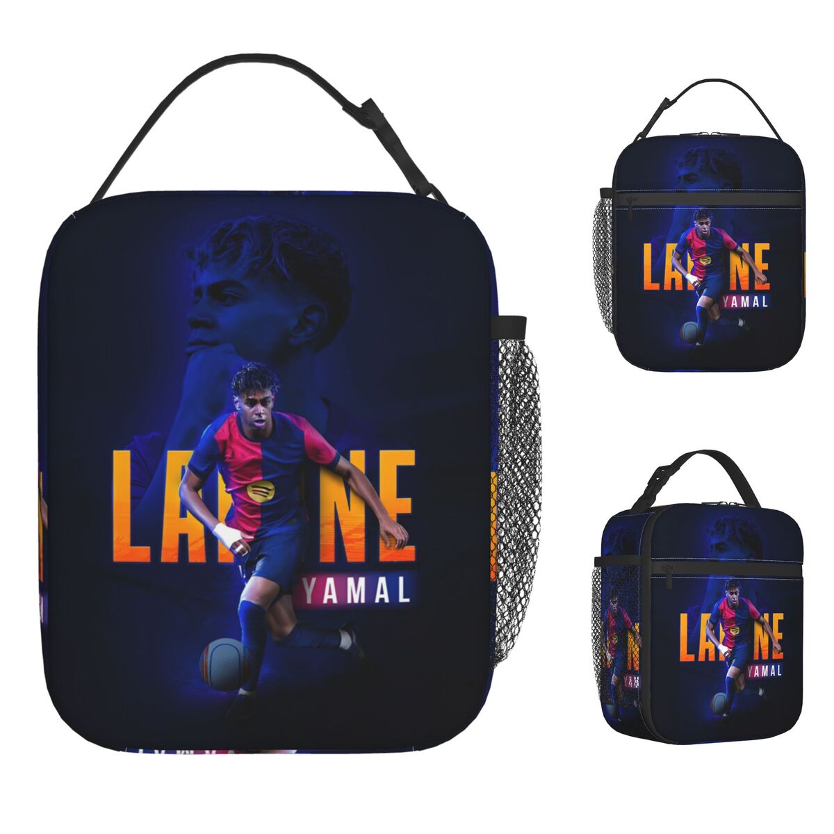 Soccer Football Insulated Kids Lunch Bag High Capacity Thermal Tote Lunch Box