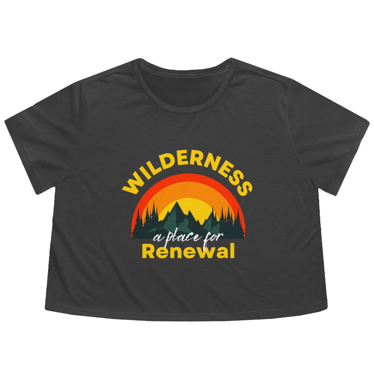 Wilderness a place for Renewal Flowy Cropped Tees