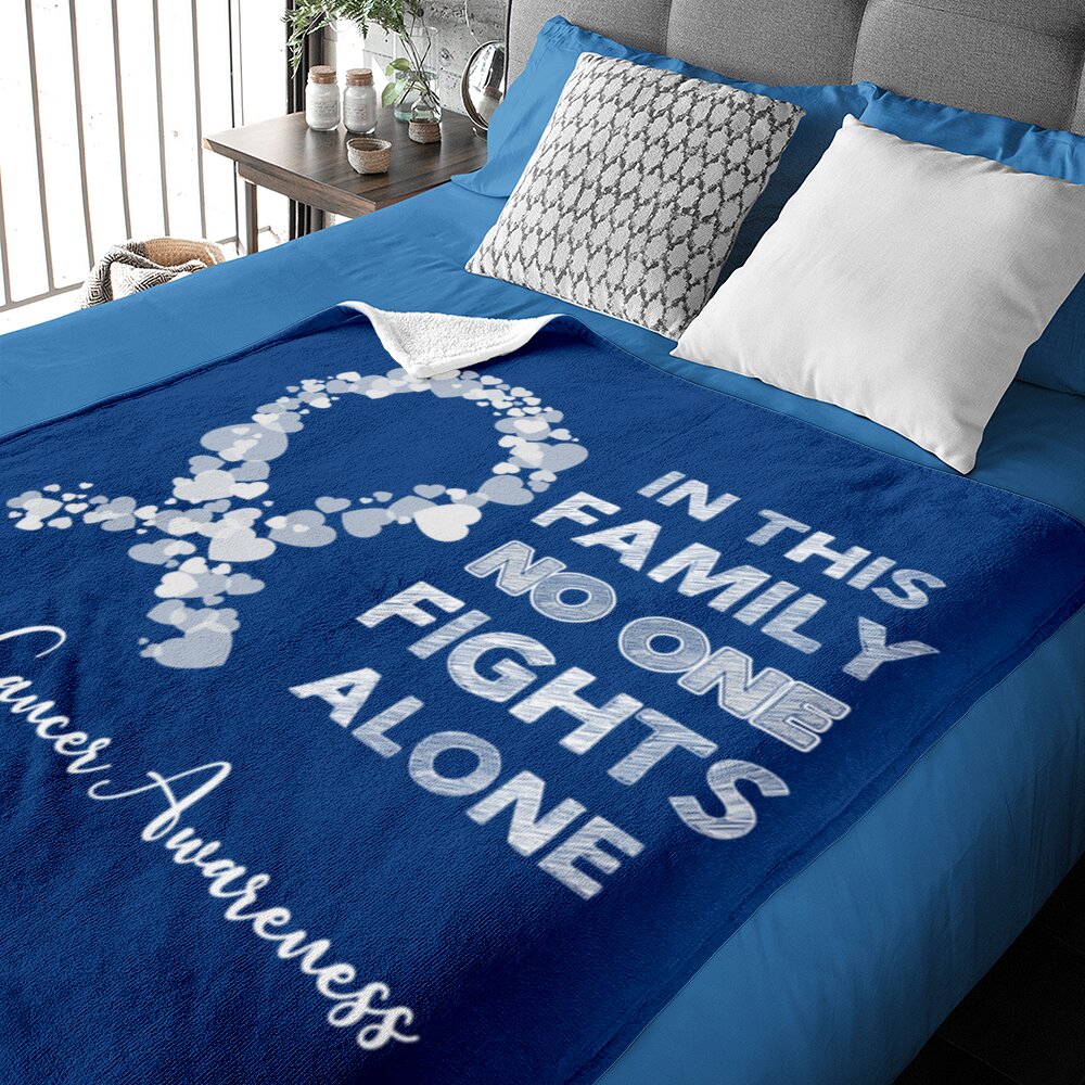 In This Family No One Fight Alone Lung Cancer Awareness Pearl Ribbon Warrior - Lung Cancer Awareness - Baby Blankets