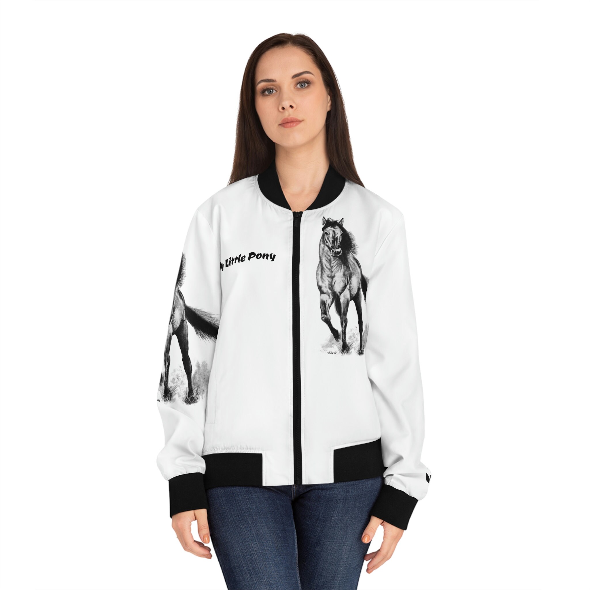 Women's Bomber Jacket (AOP) - "My Little Pony" Rodeo Horse Running