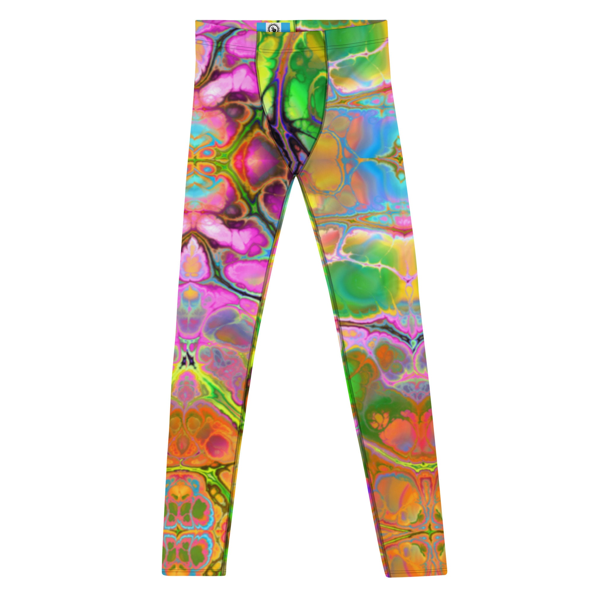 Men's Leggings, Colorful Pants, Party Pants, Festival Tights, Rainbow, Gym Leggings