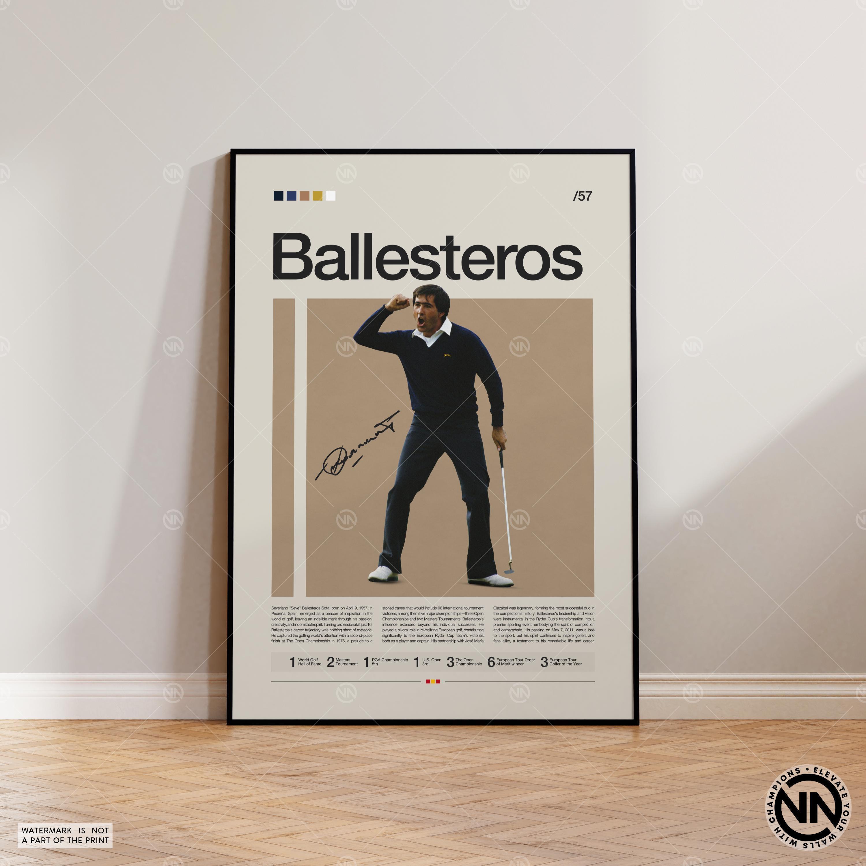 Seve Ballesteros Poster, Golf Poster, Motivational Poster, Sports Poster, Modern Sports Art, Golf Gifts, Mid Century Modern, Golf Wall Art