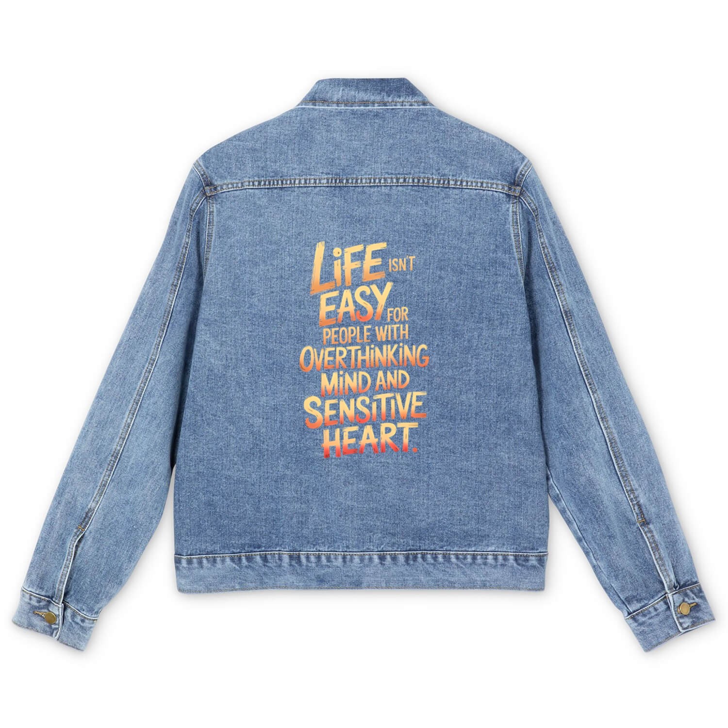 Overthinking & Sensitive Heart Design Men's Denim Jackets