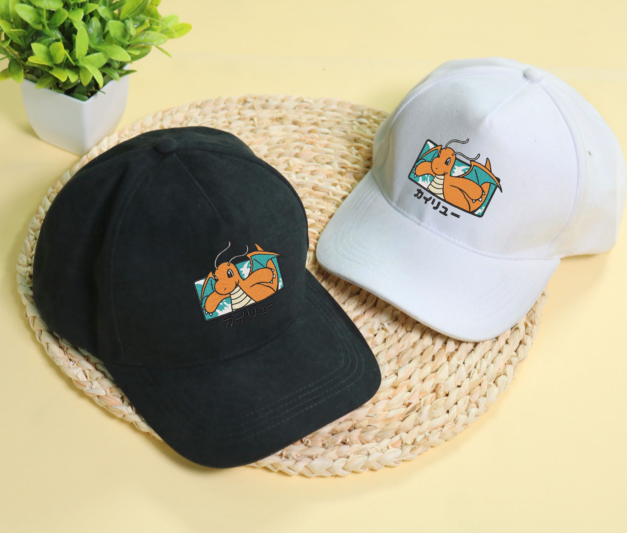 Dragonite Embroidery Cap Anime Dragonite Embroidered Hat Gifts For Christmas Birthday Valentine Holiday