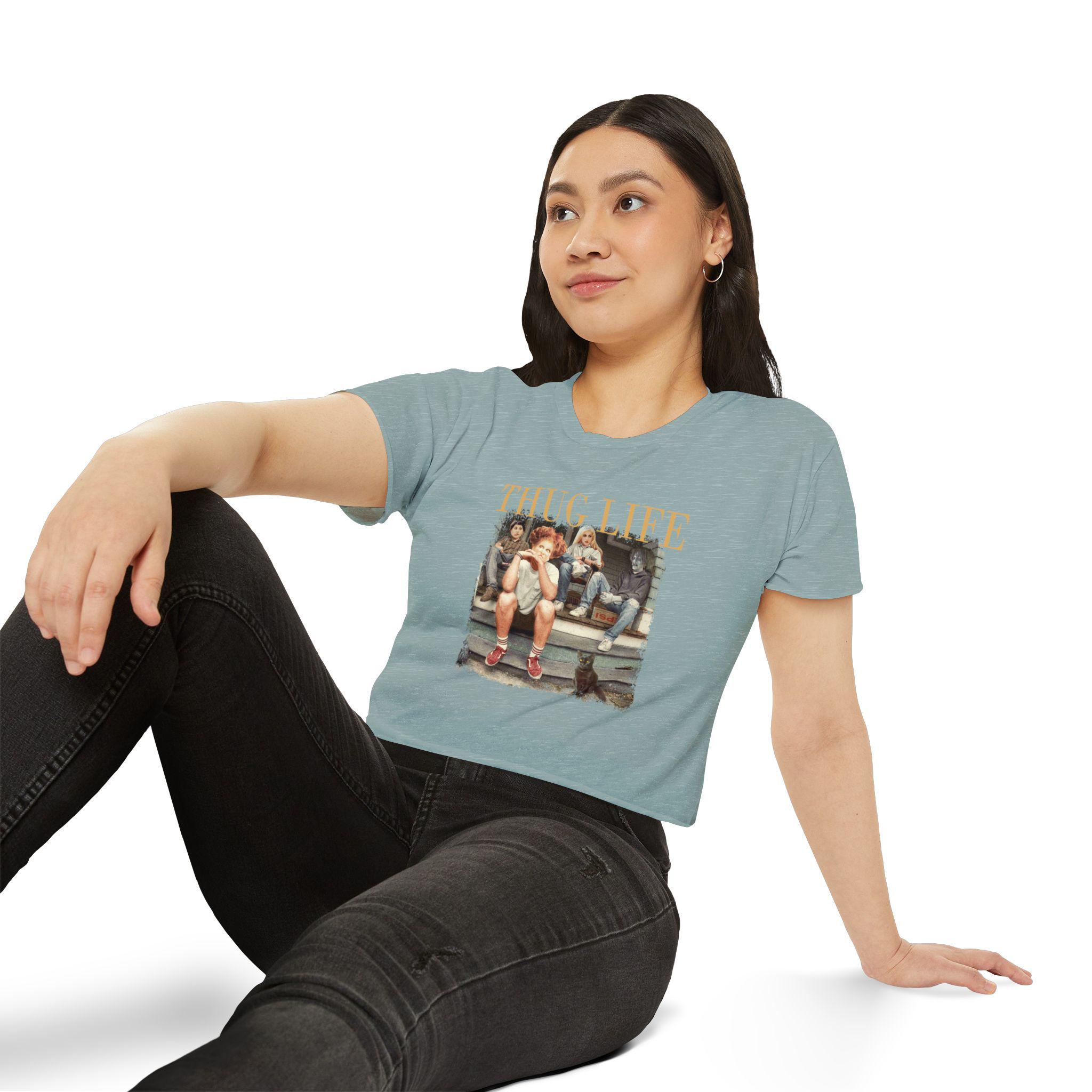 Thug Life Halloween Women's Festival Crop Top. Women's Halloween Crop Top. Funny Halloween Crop Top. Thug Life Bad Witches. Salem Witches.