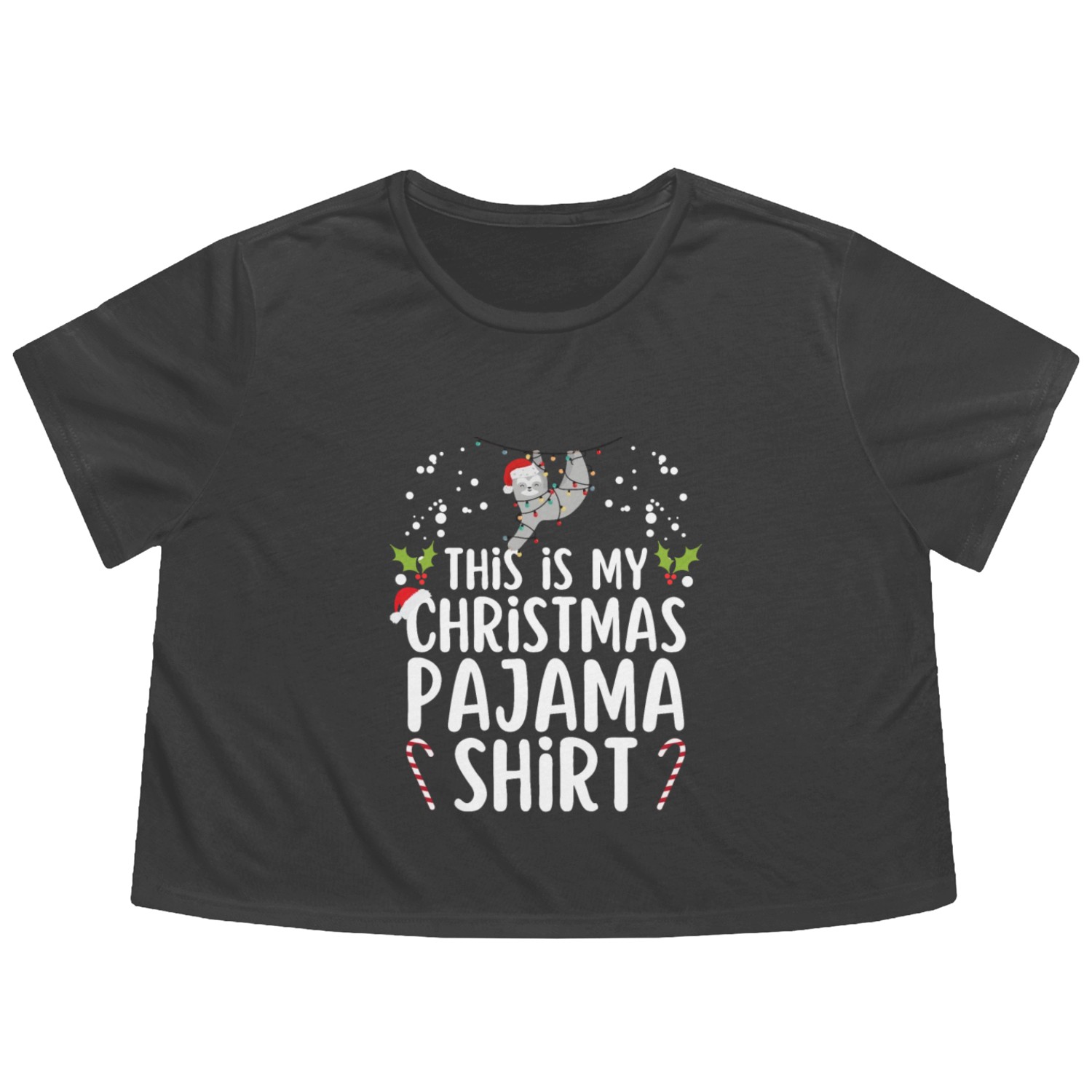Christmas Pajamas Pajamas Sleep Flowy Cropped Tees