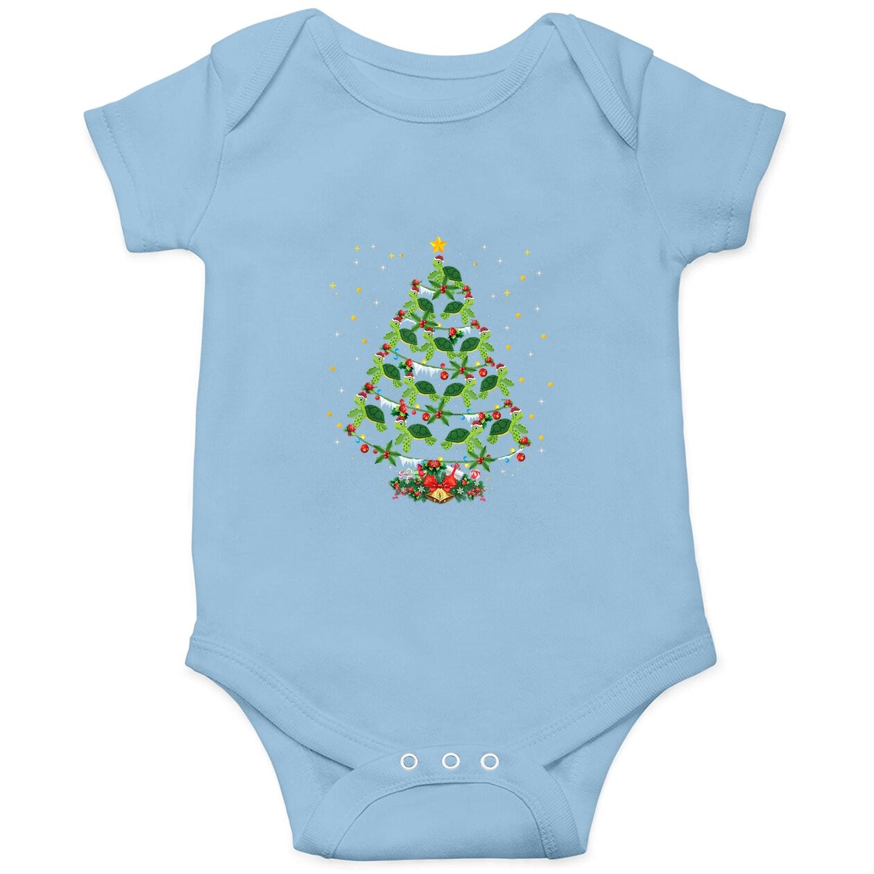 Sea Turtles Lover Xmas Gift Sea Turtle Christmas Tree Baby Bodysuit
