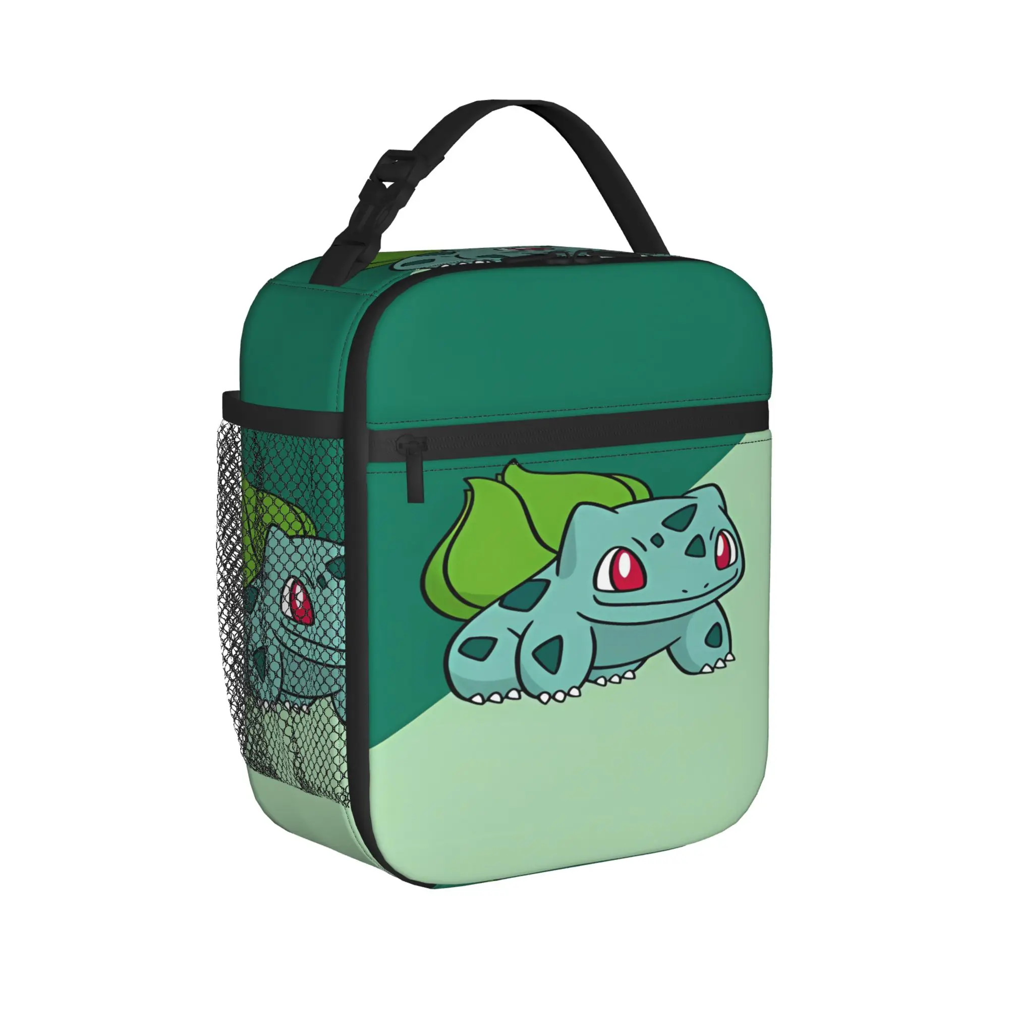 Bulbasaur Manga Graphic Kids Lunch Bag, Portable Zipper Tote Food Bag