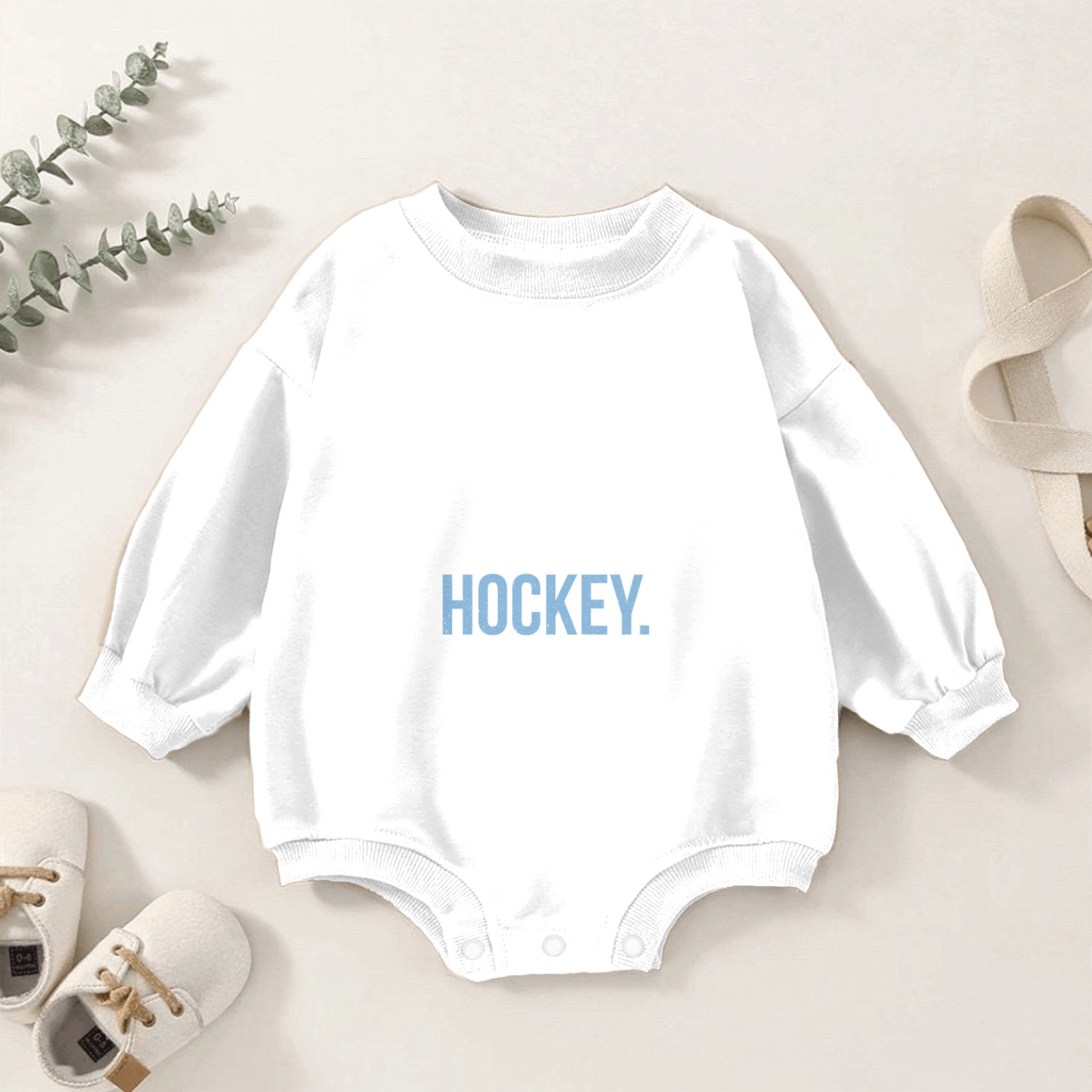 Eat Sleep Hockey Repeat Gift Baby Romper Sweatshirts