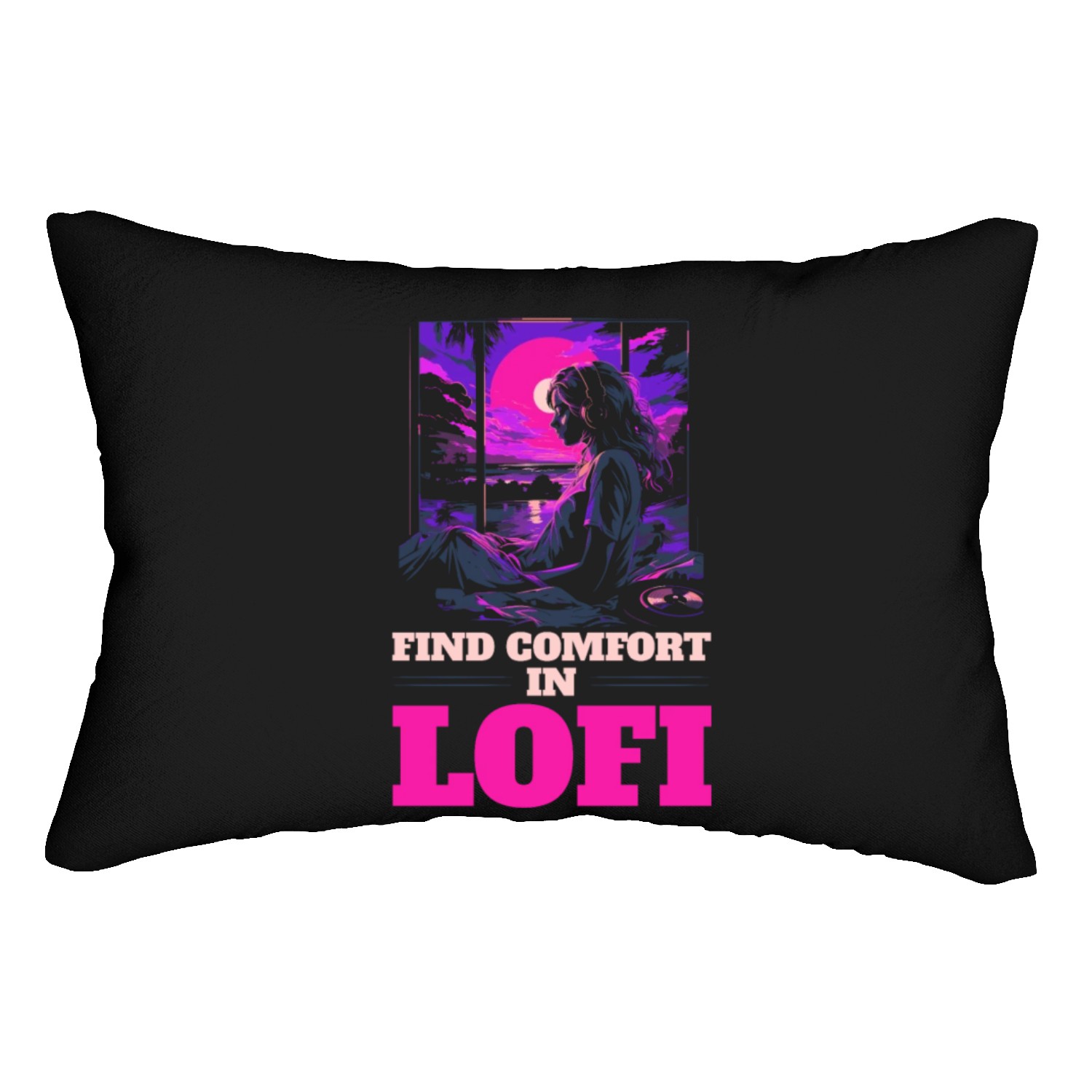 Lofi Music Lover Low Fidelity Japanese Aesthetic Lumbar Pillows