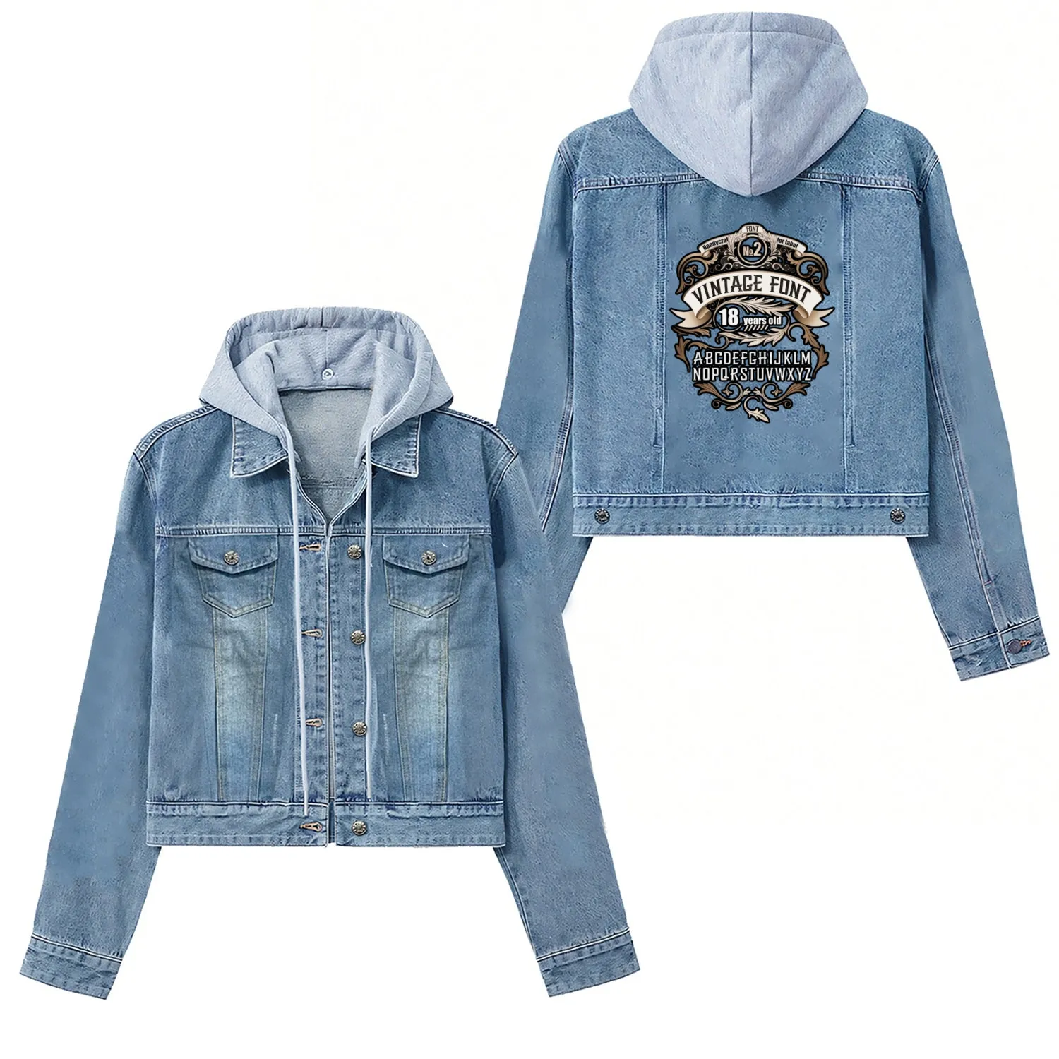 Vintage font Women's Denim Jackets