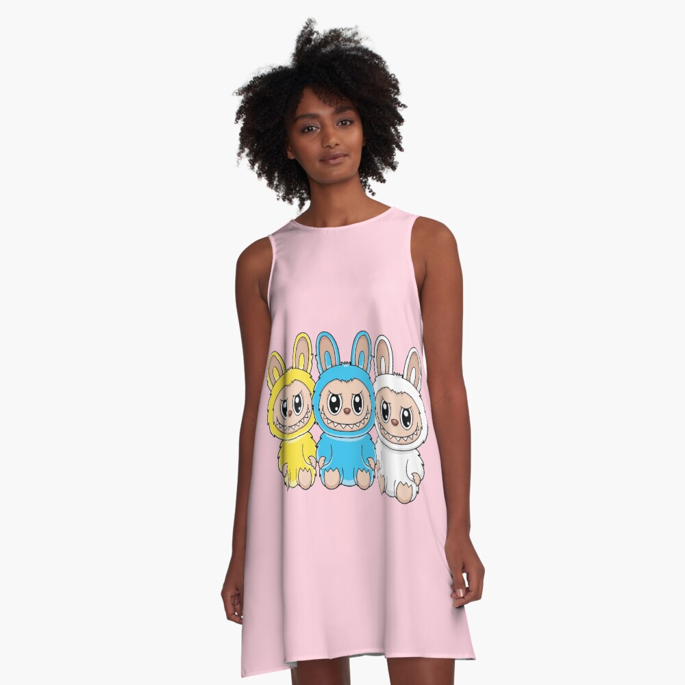 Cute Labubu A-Line Dress, Gift for Her