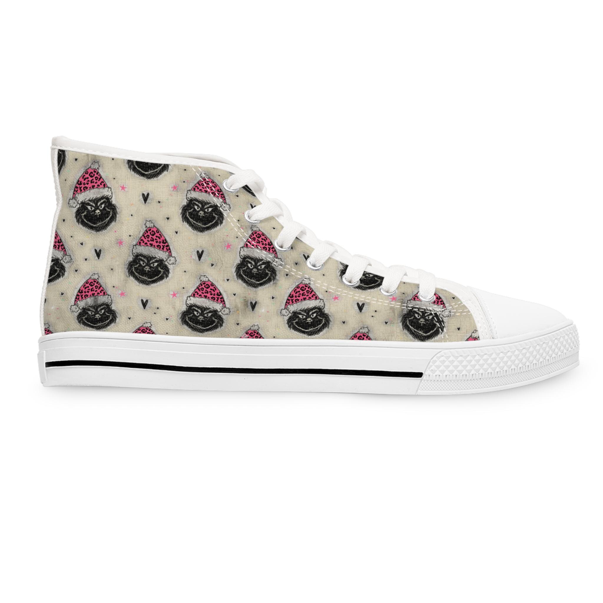 funny character distressed Women's High Top Sneakers