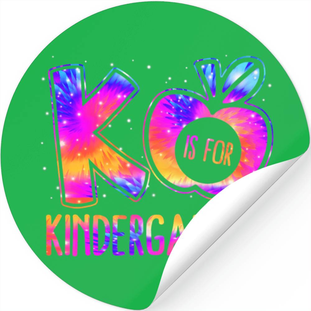 K Is For Kindergarten Teacher Tie Dye Back to Scho Stickers