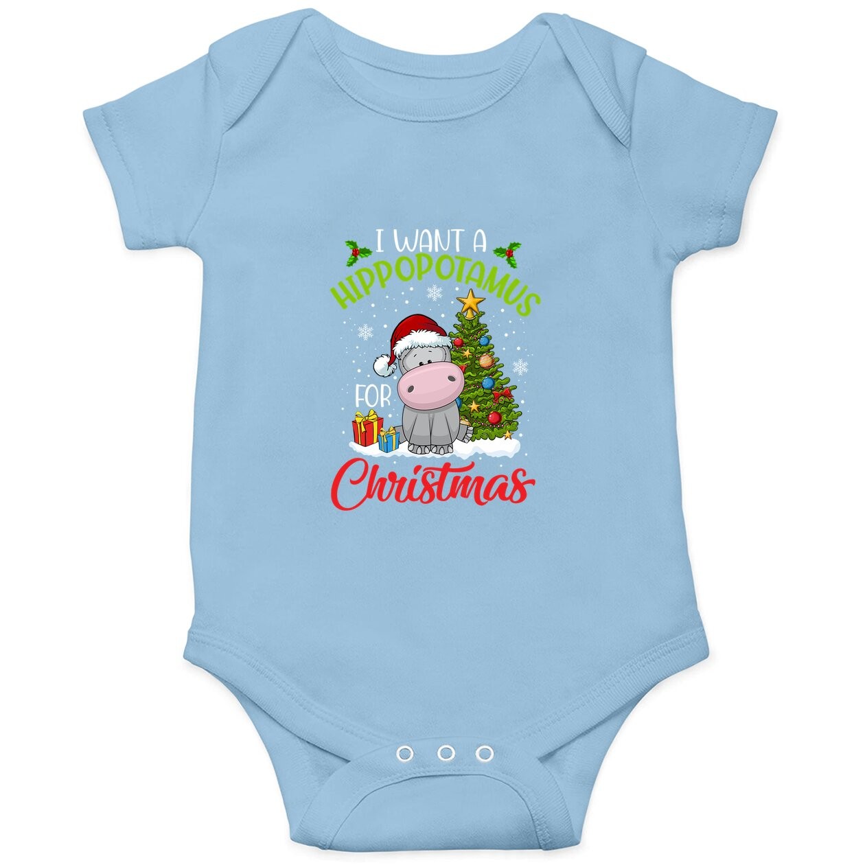 I Want A Hippopotamus For Christmas Xmas Hippo For Baby Bodysuit