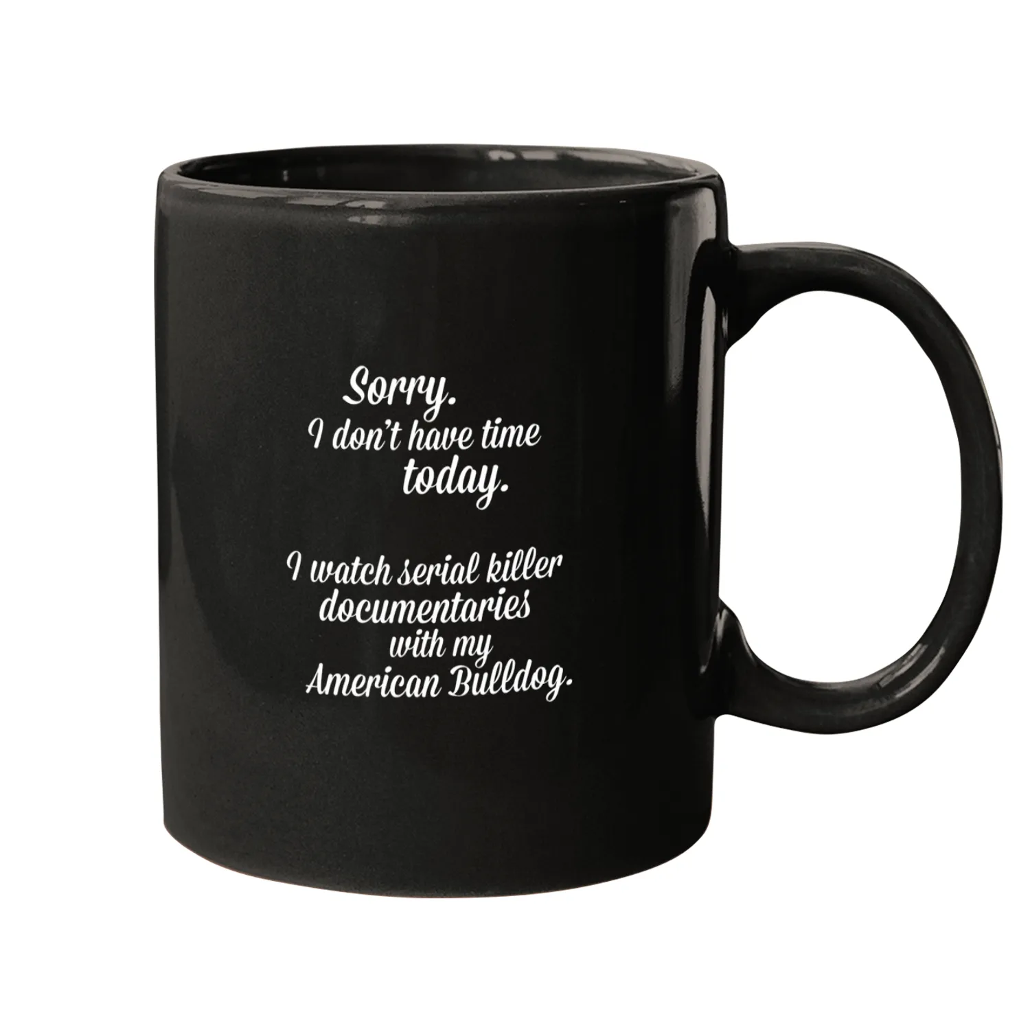 I watch documentaries with my American Bulldog Mugs