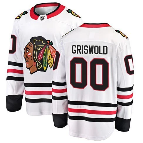 Blackhawk Griswold White Road Breakaway Jersey Size XS-5XL Reprint