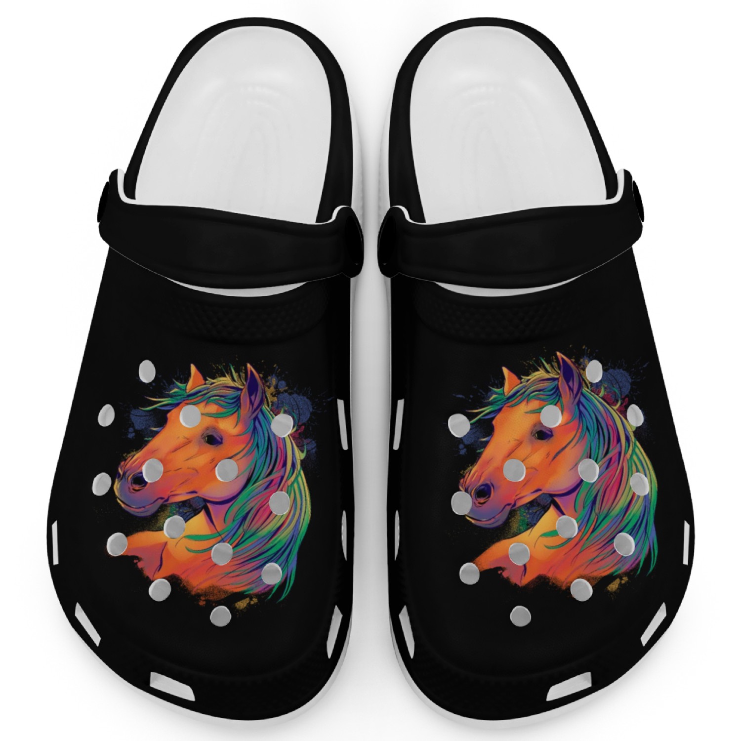 Watercolor Horse Clogs