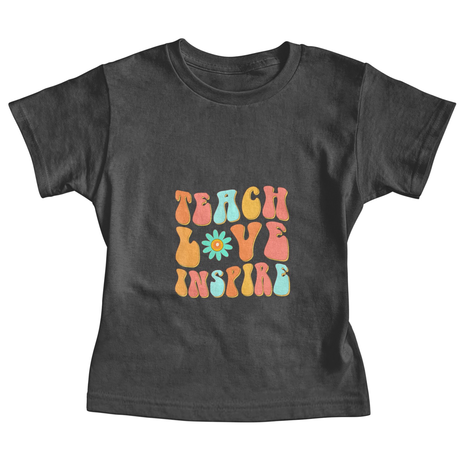 Teach Love Inspire Retro Groovy Design Back To Sch Baby Tees