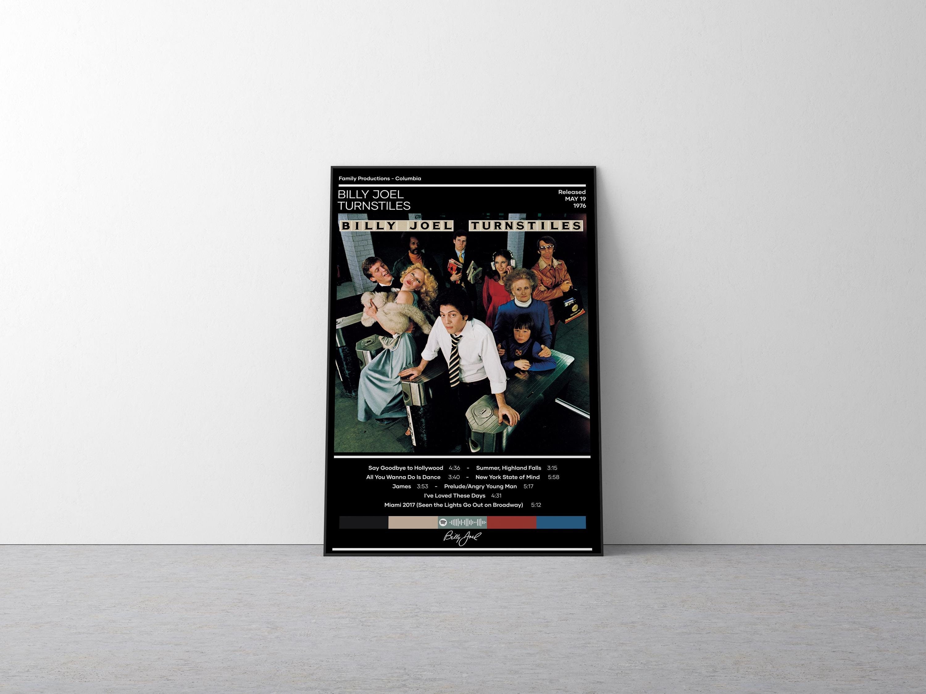 Billy Joel Poster | Turnstiles Poster | Rock Music Poster | Album Cover Poster
