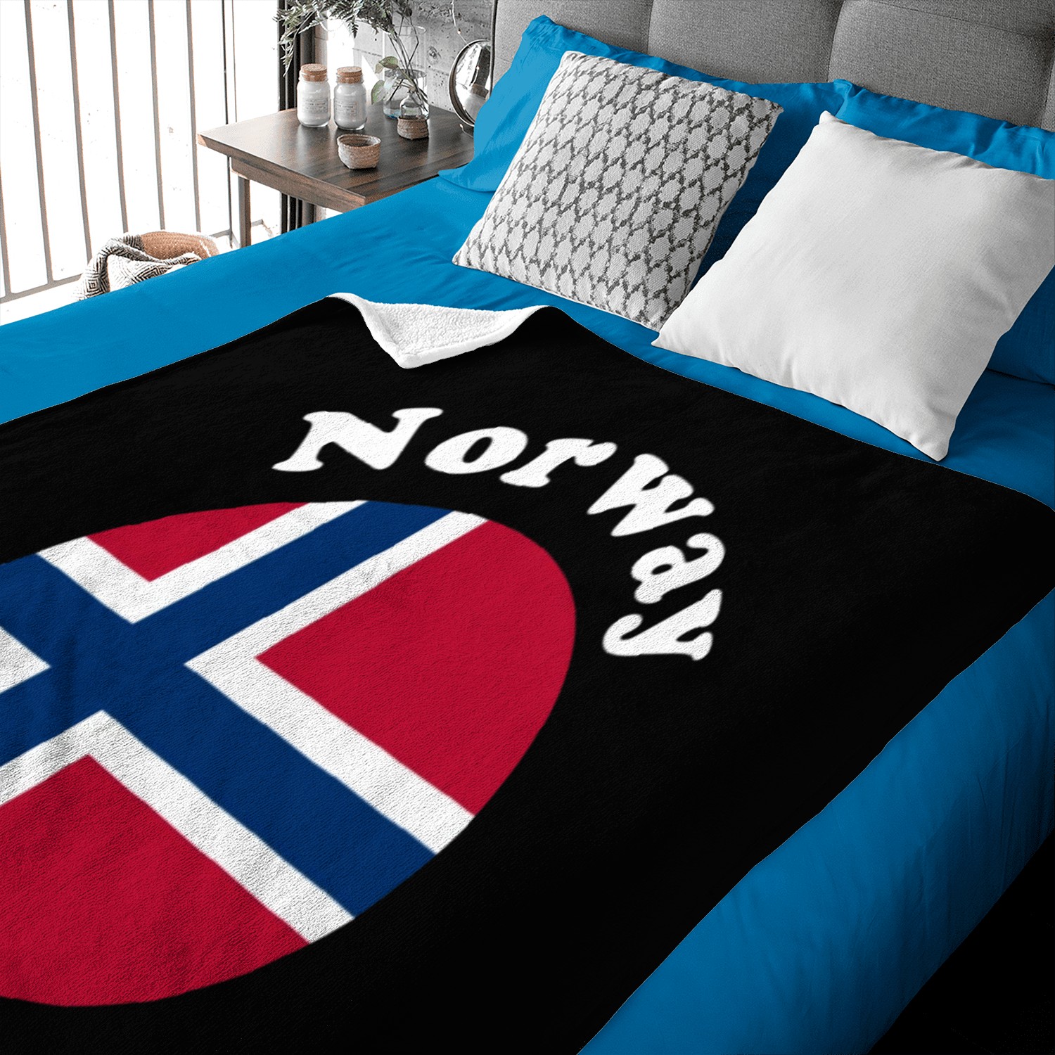 Norway Circular Flag With Name Baby Blankets