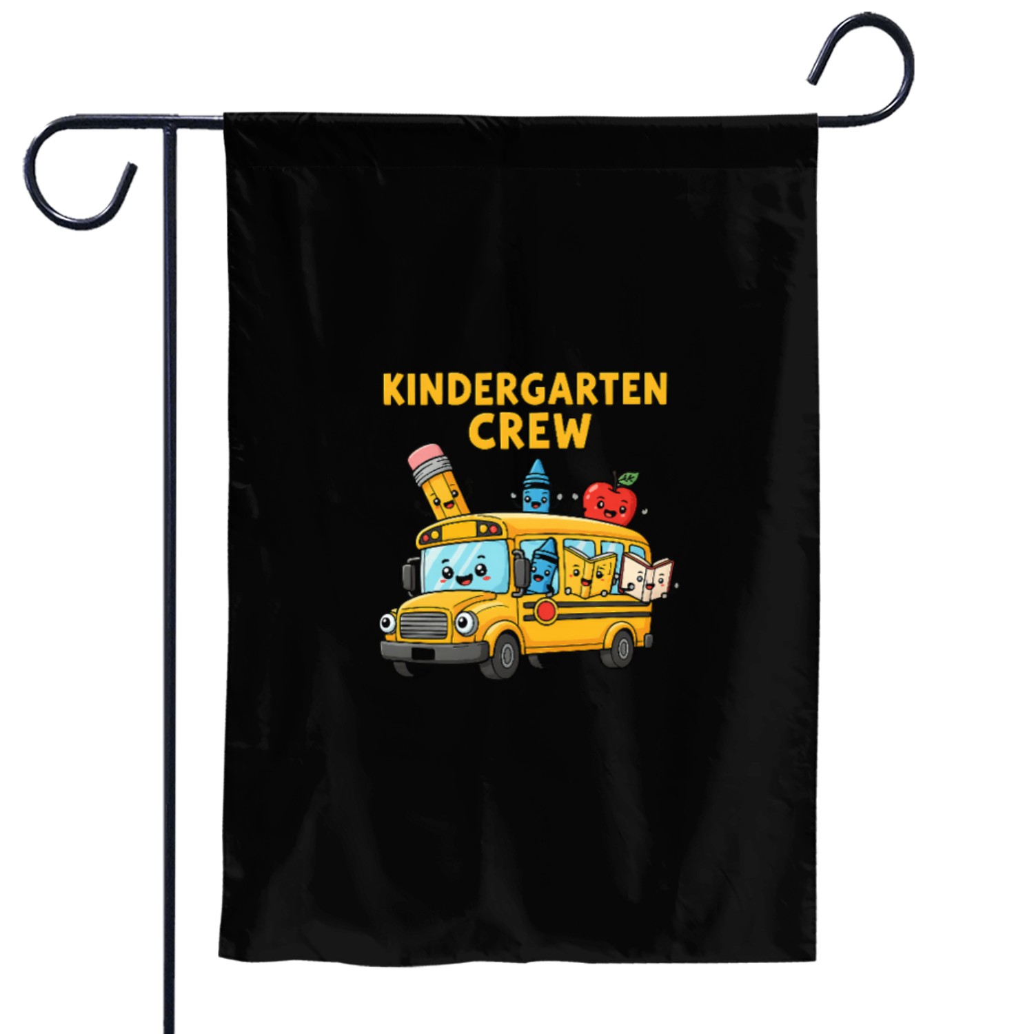 Kindergarten Crew School Bus Illustration Garden Flags