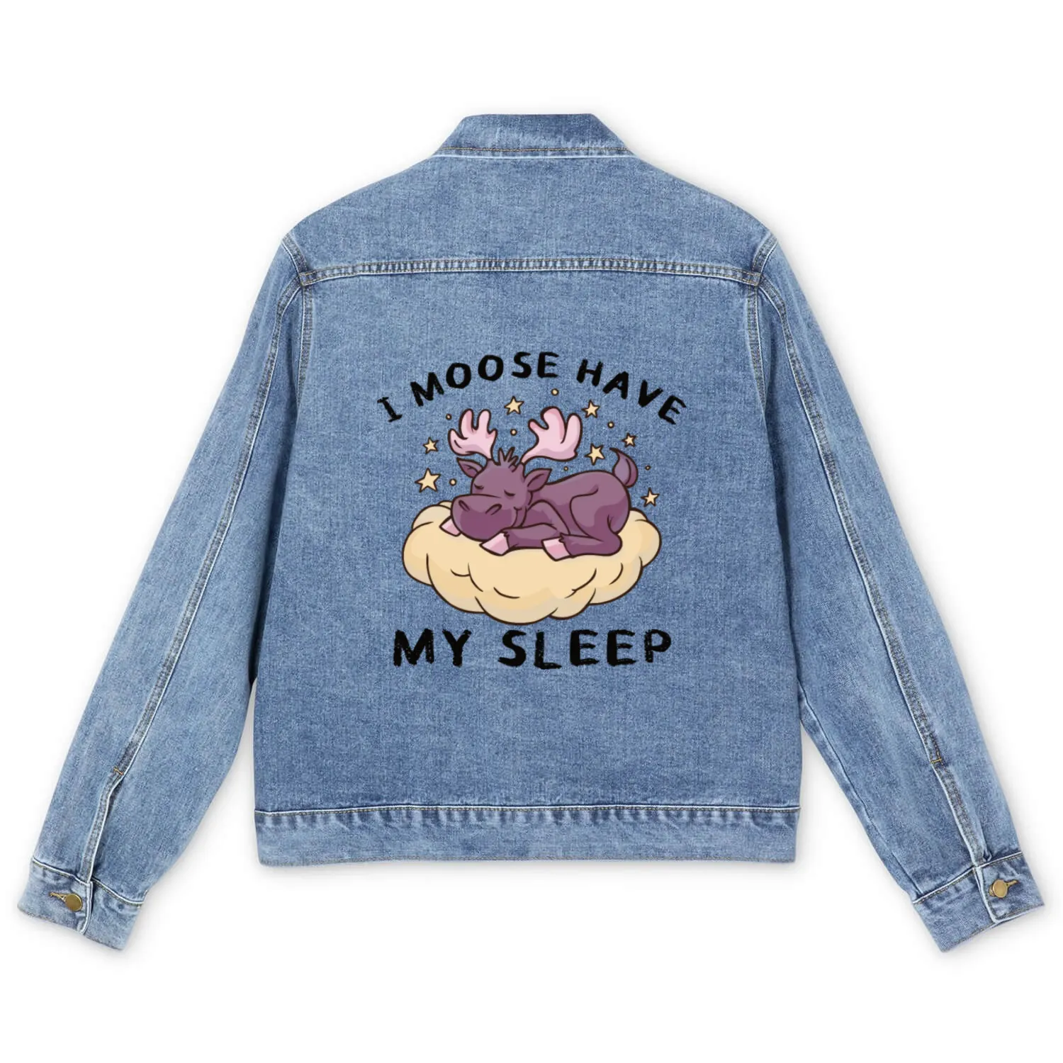 I Moose Have My Sleep Youth Cute Moose Men's Denim Jackets