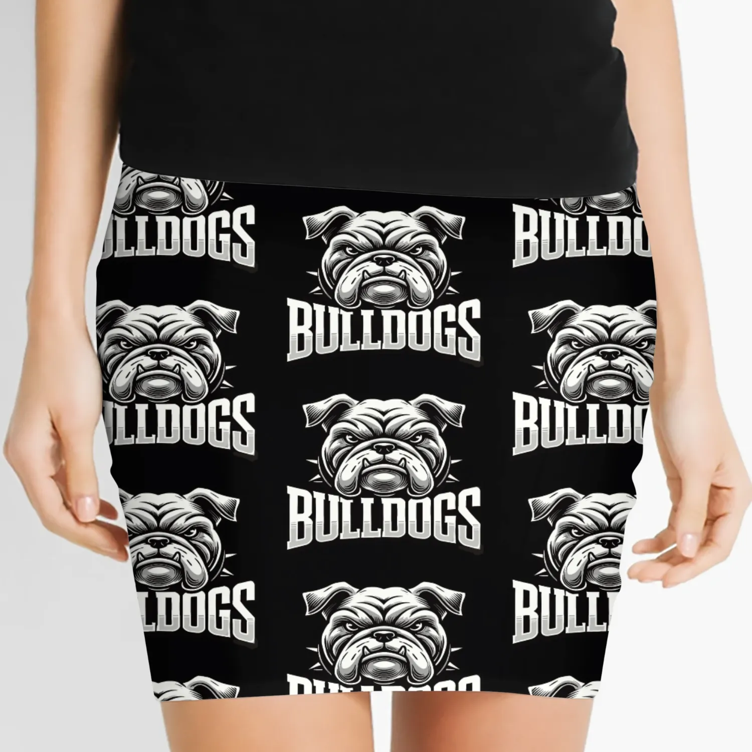 Bulldogs Mascot Back To School Team Spirit Women's Mini Skirts