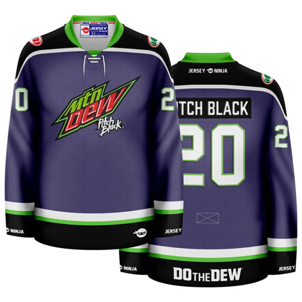 Mountain Dew Pitch Black Purple Hockey Jersey
