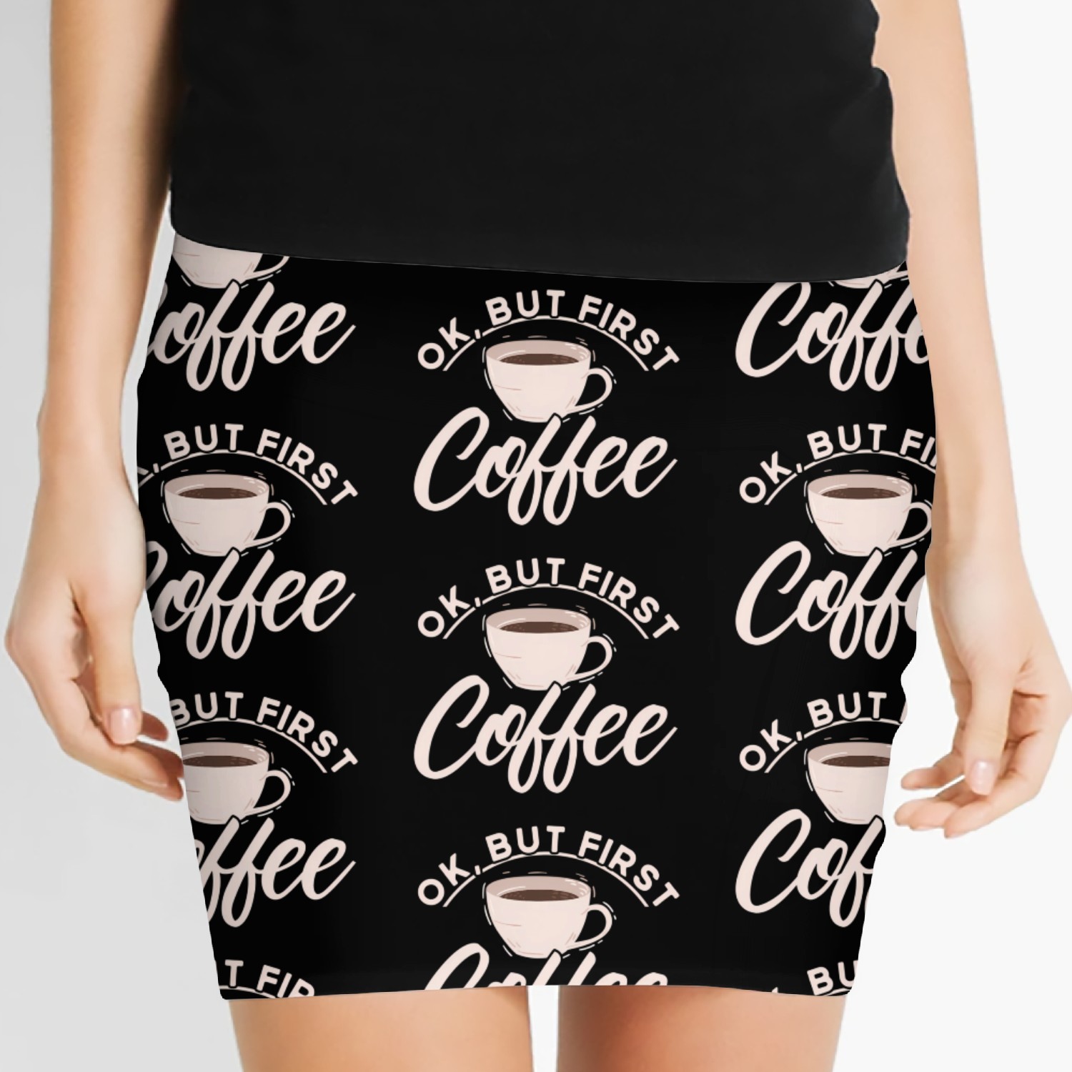 Ok But First Coffee Barista Coffee Maker Coffe Women's Mini Skirts