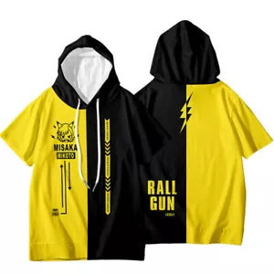 Toaru Majutsu no Index Misaka Mikoto Hoodie Casual Short Sleeve Shirt Hoodie