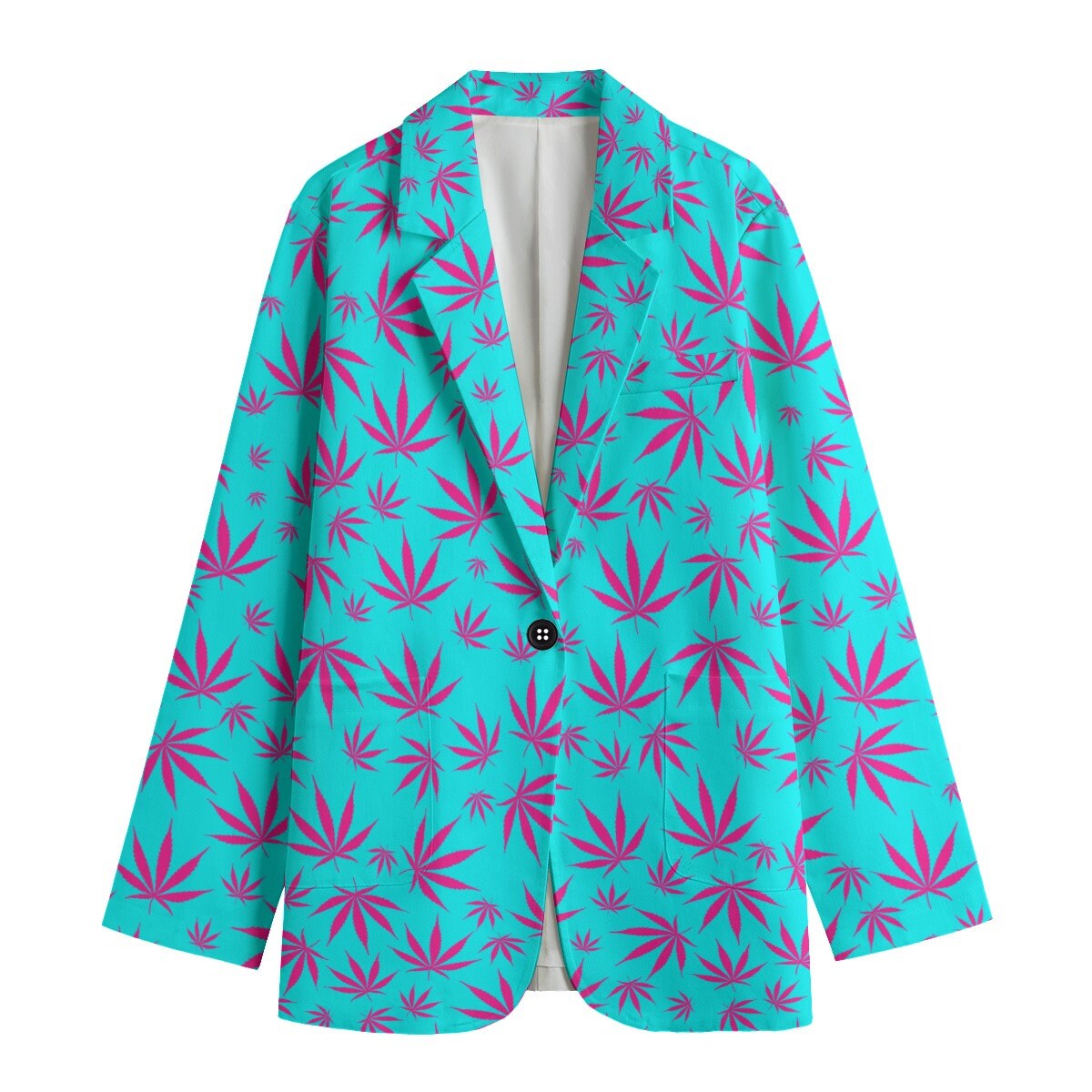 Women's Leisure Blazer, marijuana Blazer, cannabis Blazer, weed Blazer, leaves Blazer, marijuana, cannabis, weed, leaves, rasta, Jamaica