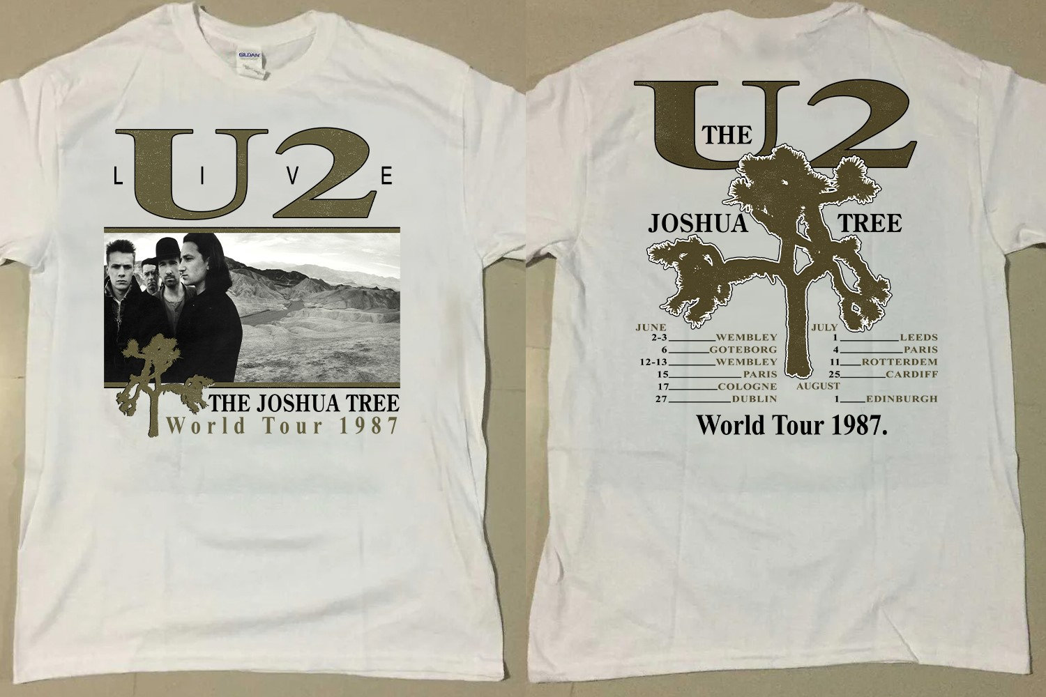 U2 The Joshua Tree World Tour Live 1987 T-Shirt