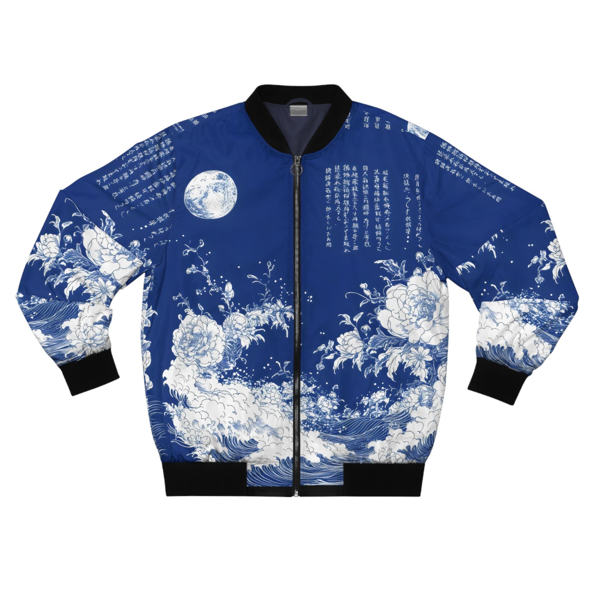 Retro Japanese Bomber Men's Jacket ,Men's AOP Bomber Jacket,,Japanese Streetwear Mens Jacket