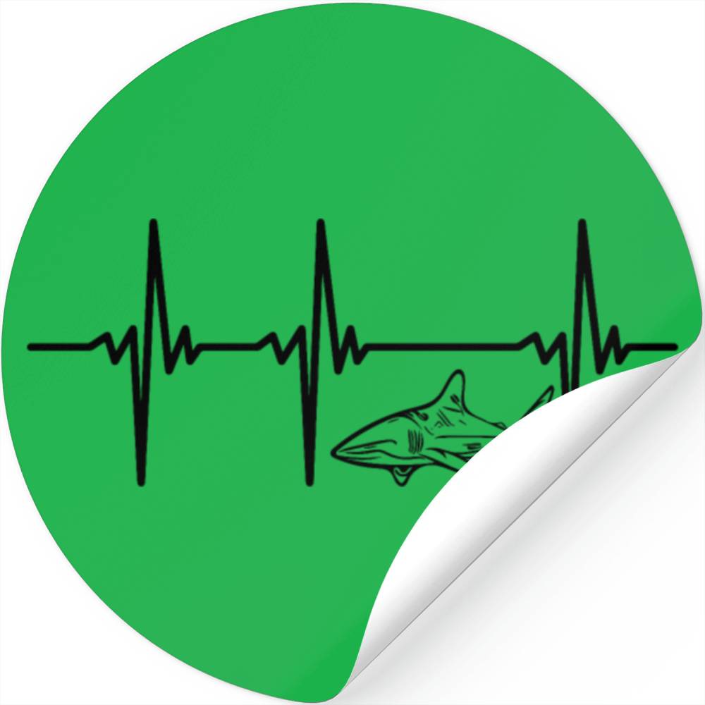 Heartbeat For Elegant Vintage Ocean Sharks Stickers