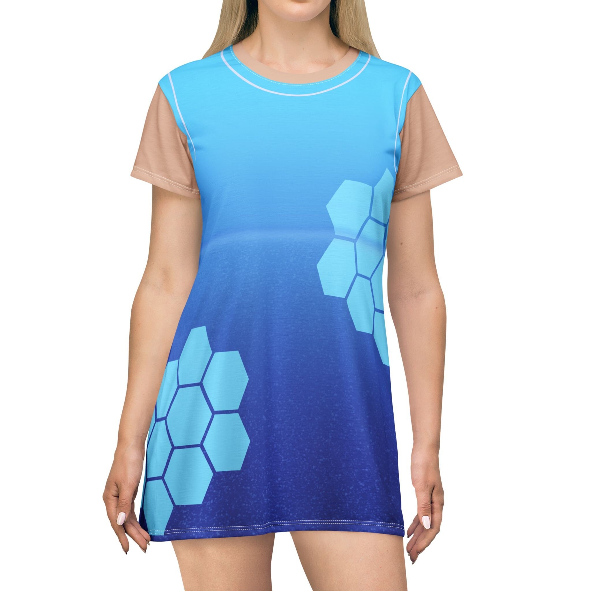 Z-O-M-B-I-E-S, Addison Cheerleader Blue Short Sleeve Dress, Zombies The Re-Animated Series Costume, Halloween Adult Cosplay, Seabrook Outfit
