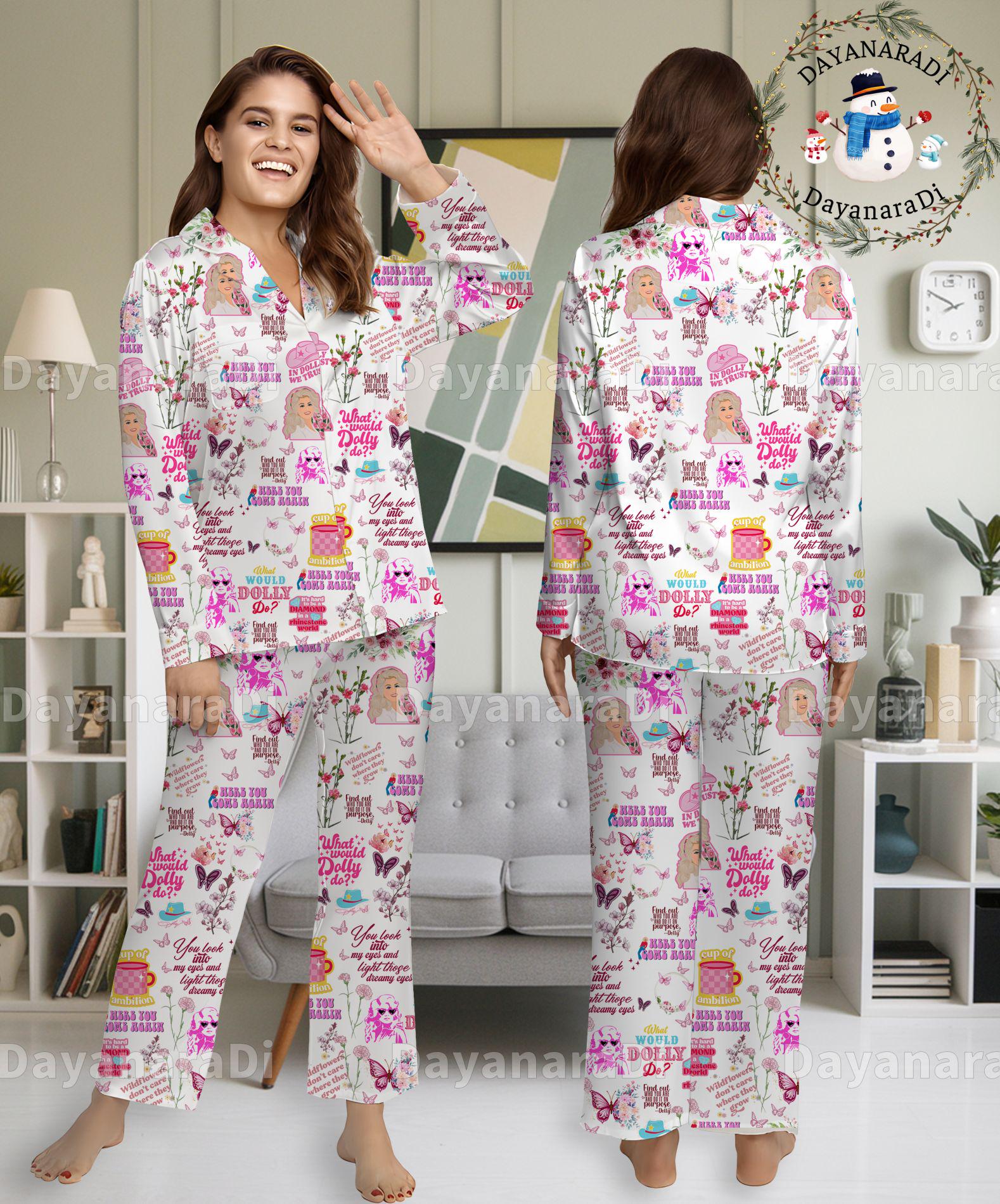 Dolly Parton Pajamas Set, Dolly Parton Woman Pajamas, Pajamas Sleepwear, Christmas Pyjamas Set , Christmas Pajamas, Comfortable Sleepwear