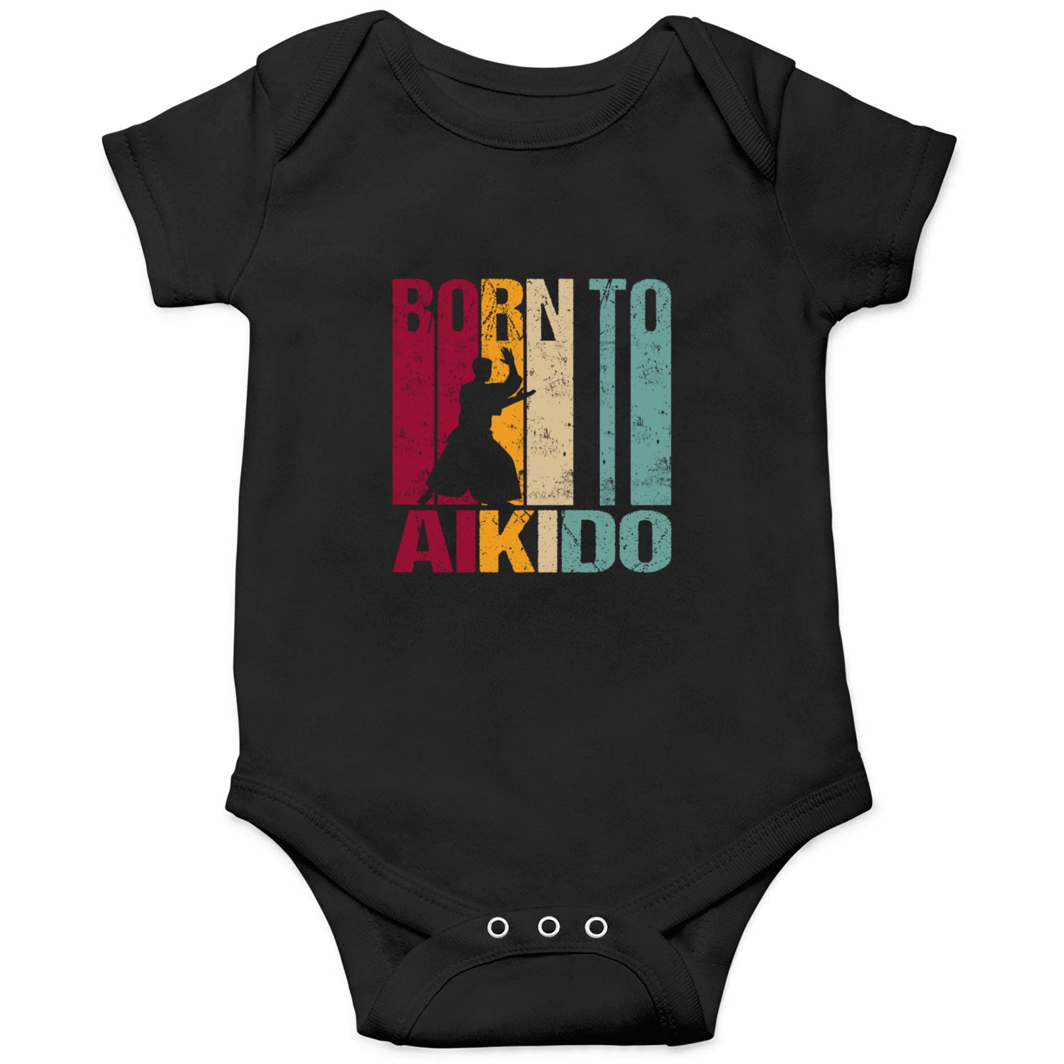Japanese Aikido Fighter Born to Training Baby Gift Onesies
